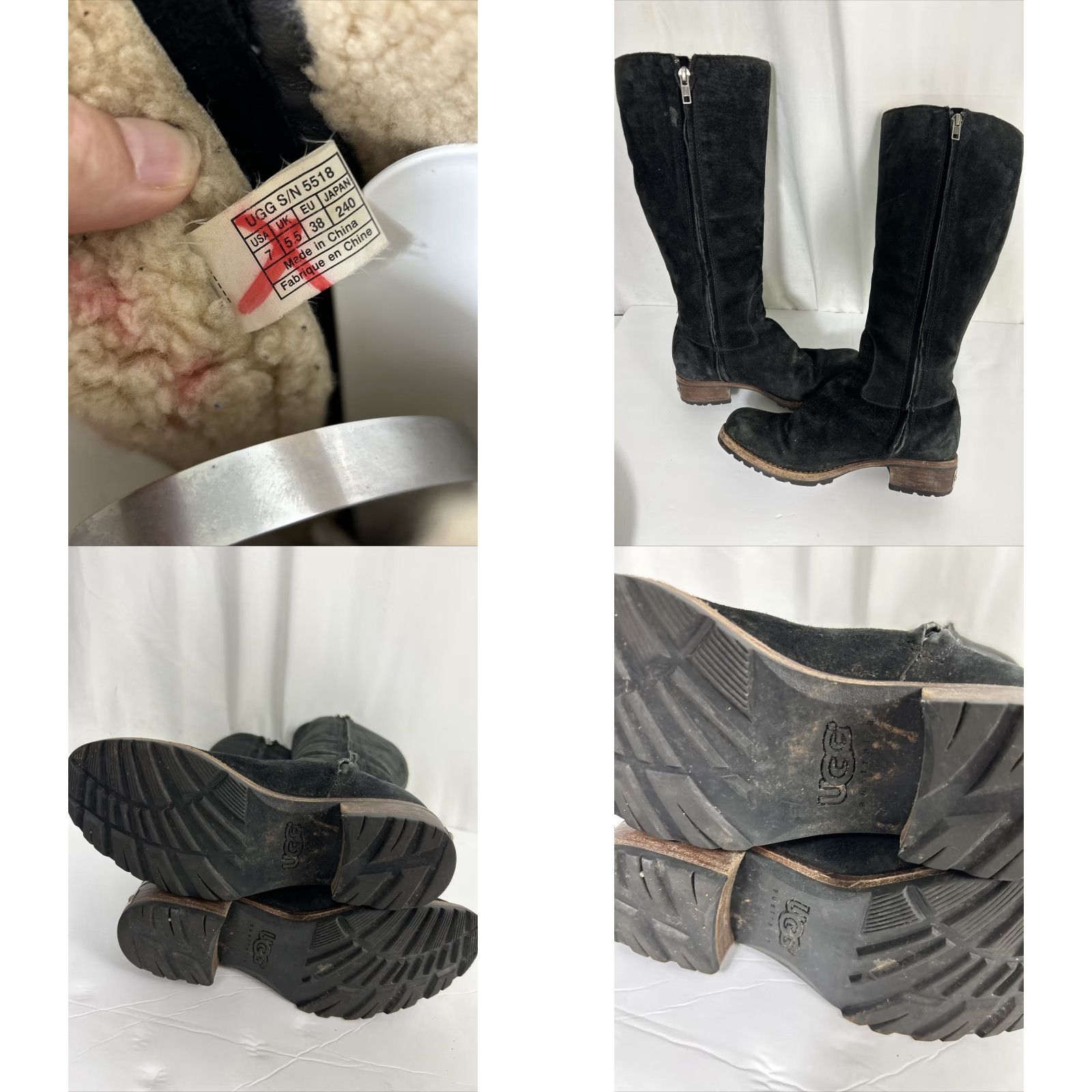 Ugg VINTAGE UGG BROOME BLACK SUEDE TALL BOOTS WOMEN USA 7 F8009G Size US 7 / IT 37 - 10 Thumbnail