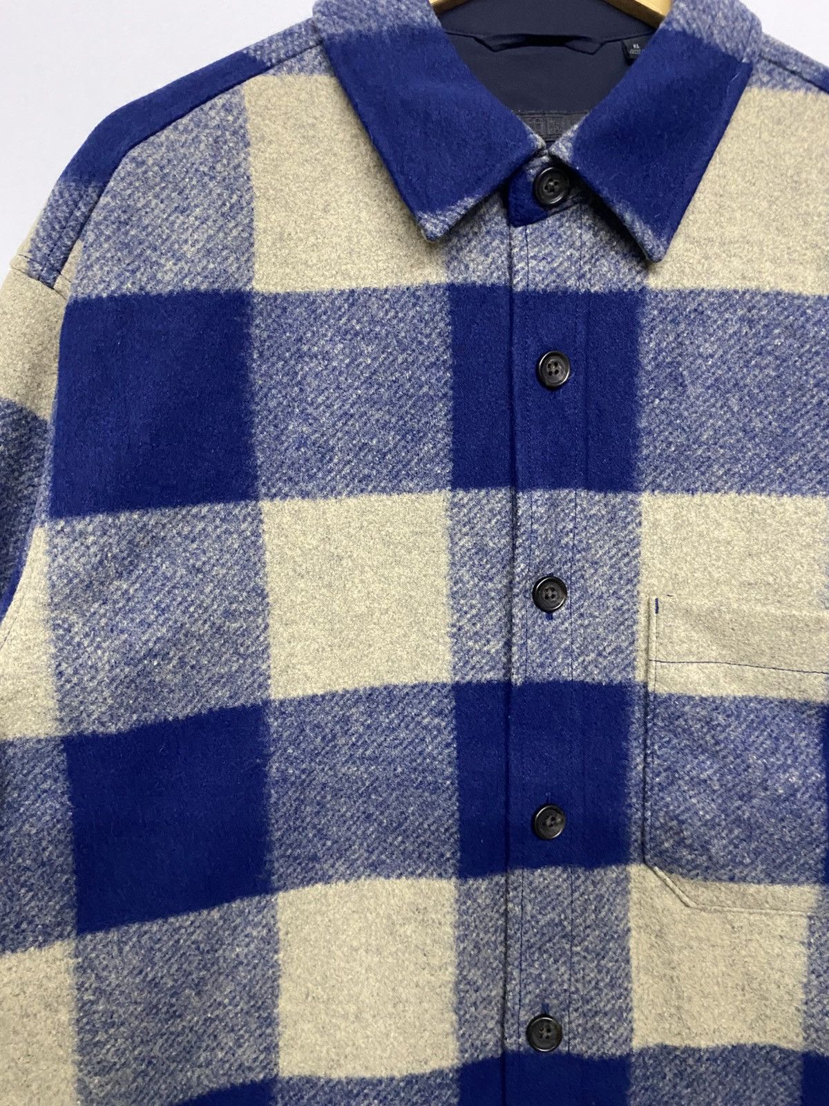 Uniqlo Japanese Brand Uniqlo Flannel Wool Checked button Jacket Size US XL / EU 56 / 4 - 5 Thumbnail