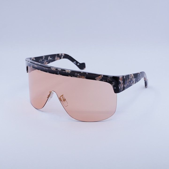 Loewe Loewe LW40034U 55S Sunglasses Colored Havana Shield Frame Size ONE SIZE - 3 Thumbnail