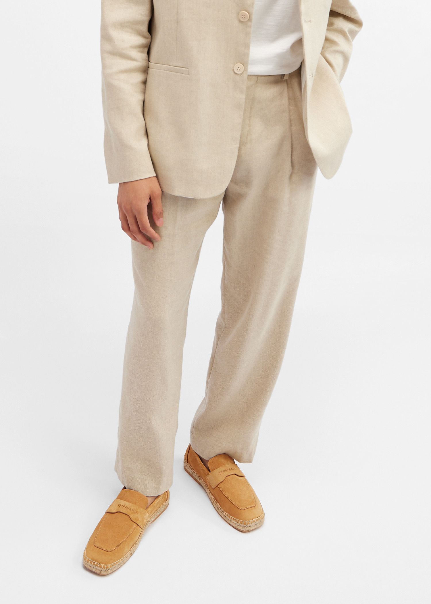 Salvatore Ferragamo o1s1rm0924 Suede Loafers in Light Camel Size US 7 / EU 40 - 2 Thumbnail