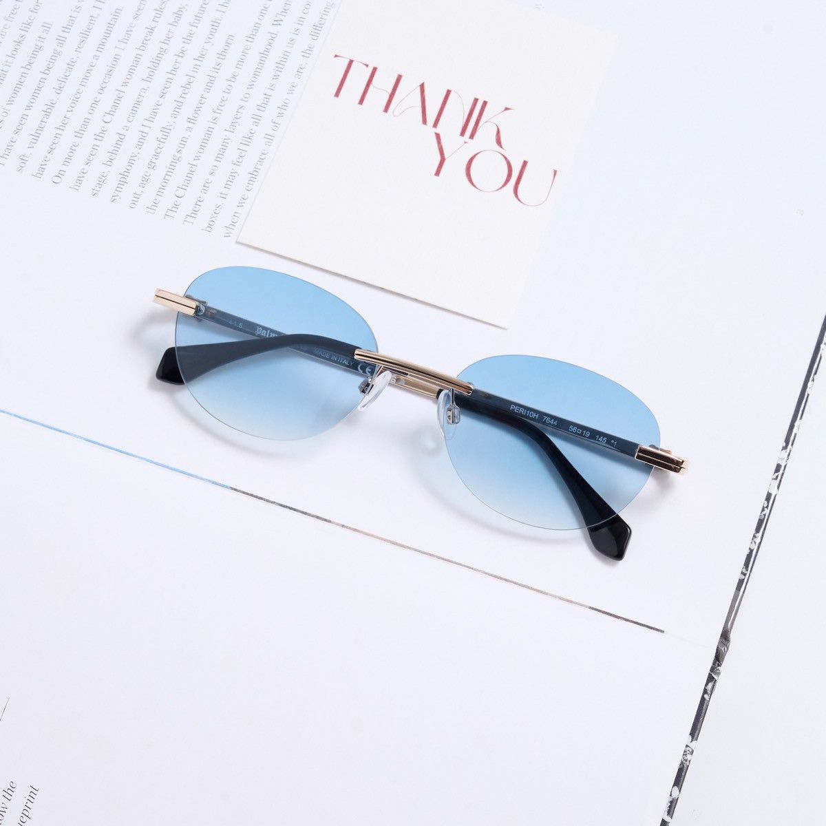 Palm Angels PALM ANGELS CRYSTAL GOLD BLUE GRADIENT SUNGLASSES Size ONE SIZE - 5 Thumbnail