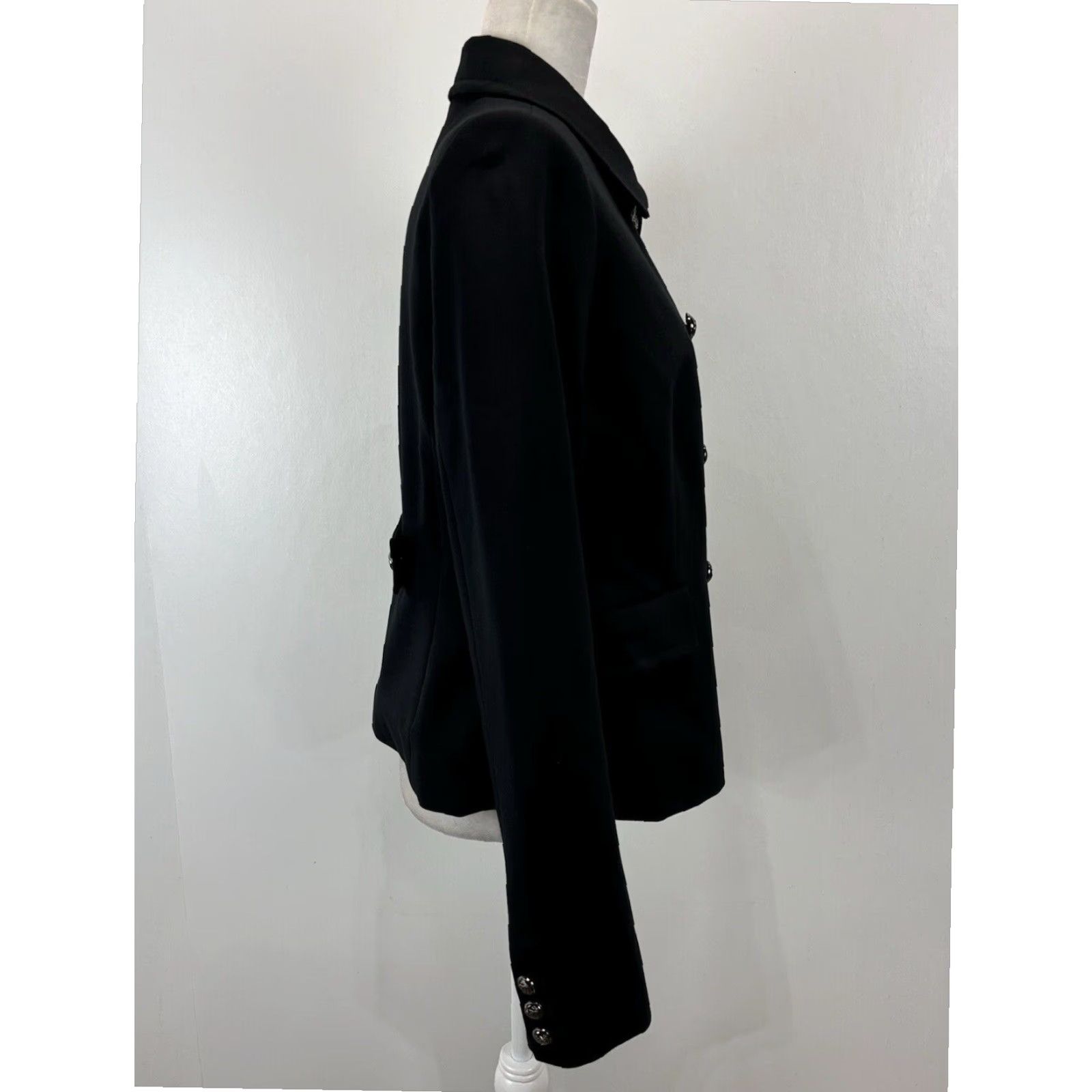 Lands' End Lands' End Pea Coat Jacket Women's Black Lined Military Classic Short Style Double Breasted Size 12 Size XL / US 12-14 / IT 48-50 - 4 Thumbnail