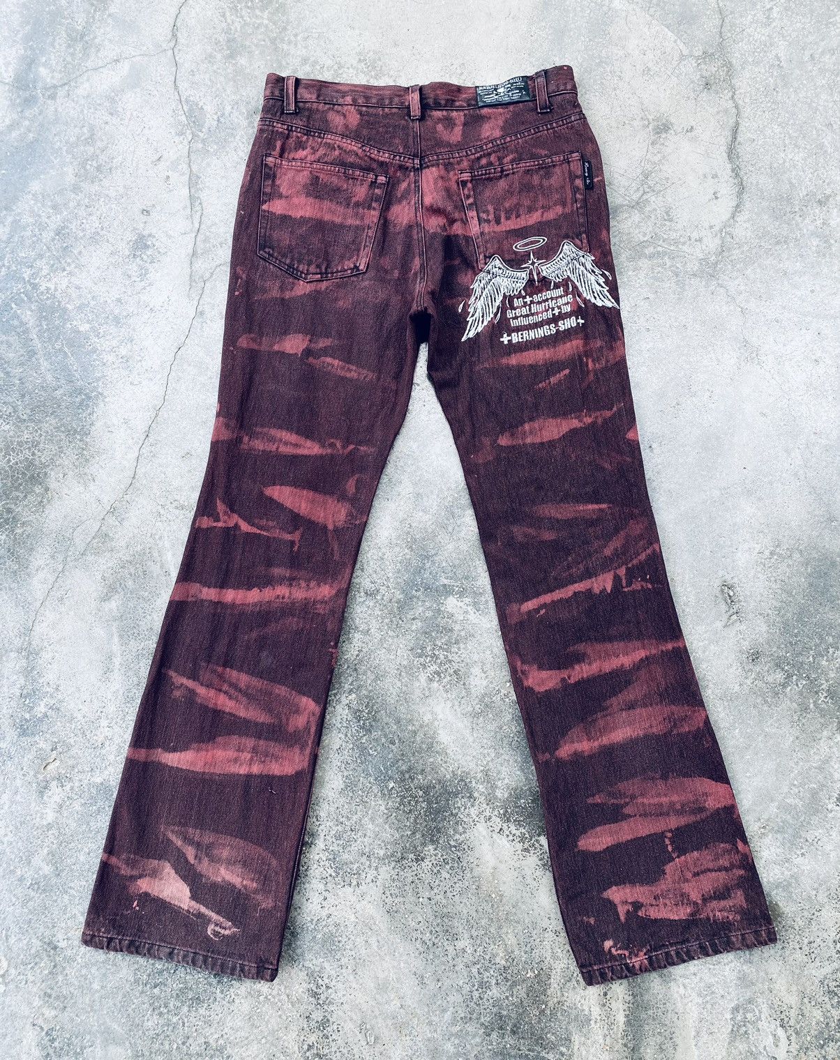 Vintage Vintage Berninis Sho Distressed Bottom Bell Denim Pants Size US 32 / EU 48 - 2 Thumbnail
