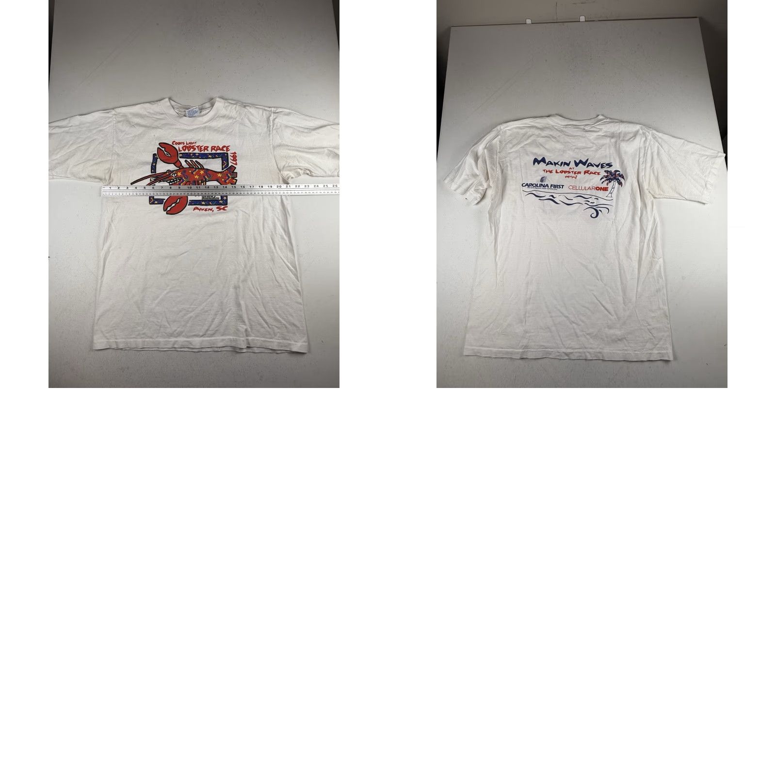 Vintage VINTAGE Coors Light Lobster Race South Carolina Shirt T-Shirt Large L White Mens Size US L / EU 52-54 / 3 - 8 Thumbnail