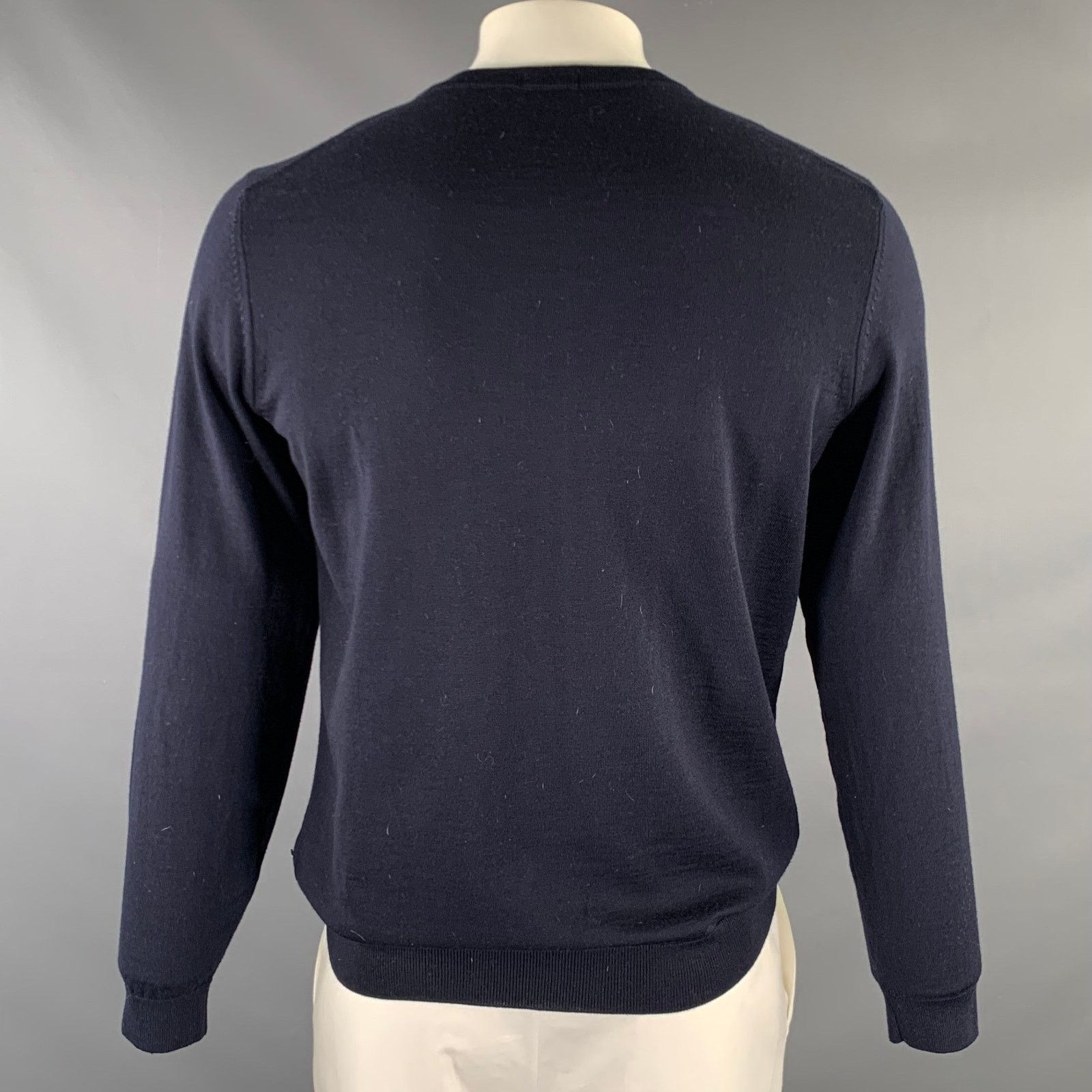 Hugo Boss HUGO BOSS Size XL Navy Knitted Wool Crew-Neck Pullover Size US XL / EU 56 / 4 - 3 Thumbnail