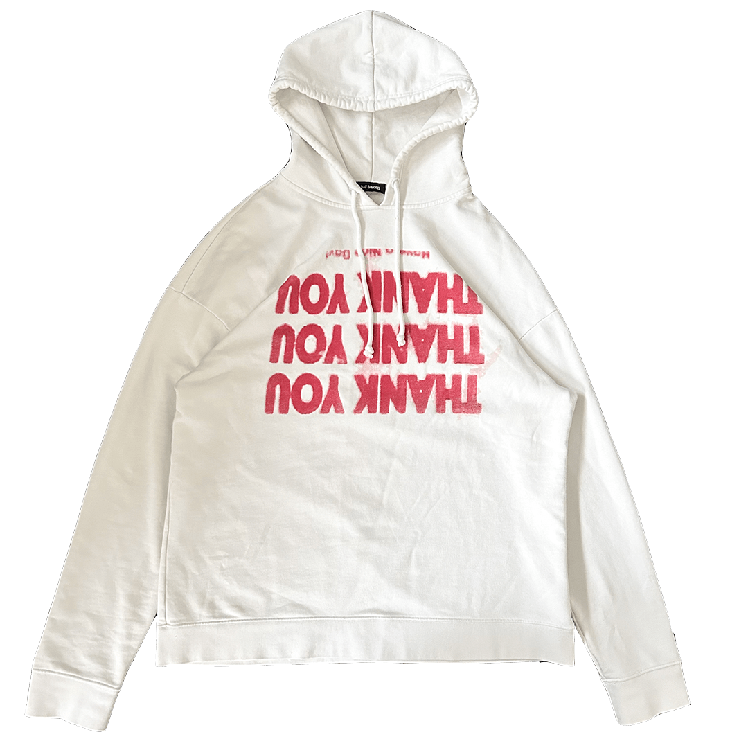 正規 RAF SIMONS FW17/18 Thank You Hoodie Raf Simons Raf Simons FW 17/18 'Thank you' white hoodie | Grailed