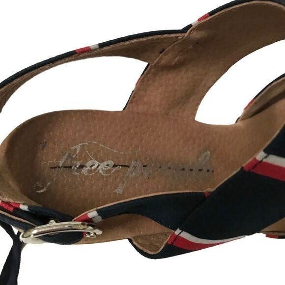 Free People Free People Monaco Boho navy striped wrap clog 39/9 Size US 9 / IT 39 - 10 Thumbnail