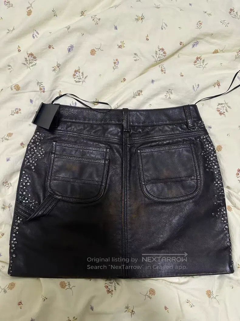 Saint Laurent Paris Saint Laurent Paris Leather Shorts Skirt Size 33" - 3 Thumbnail