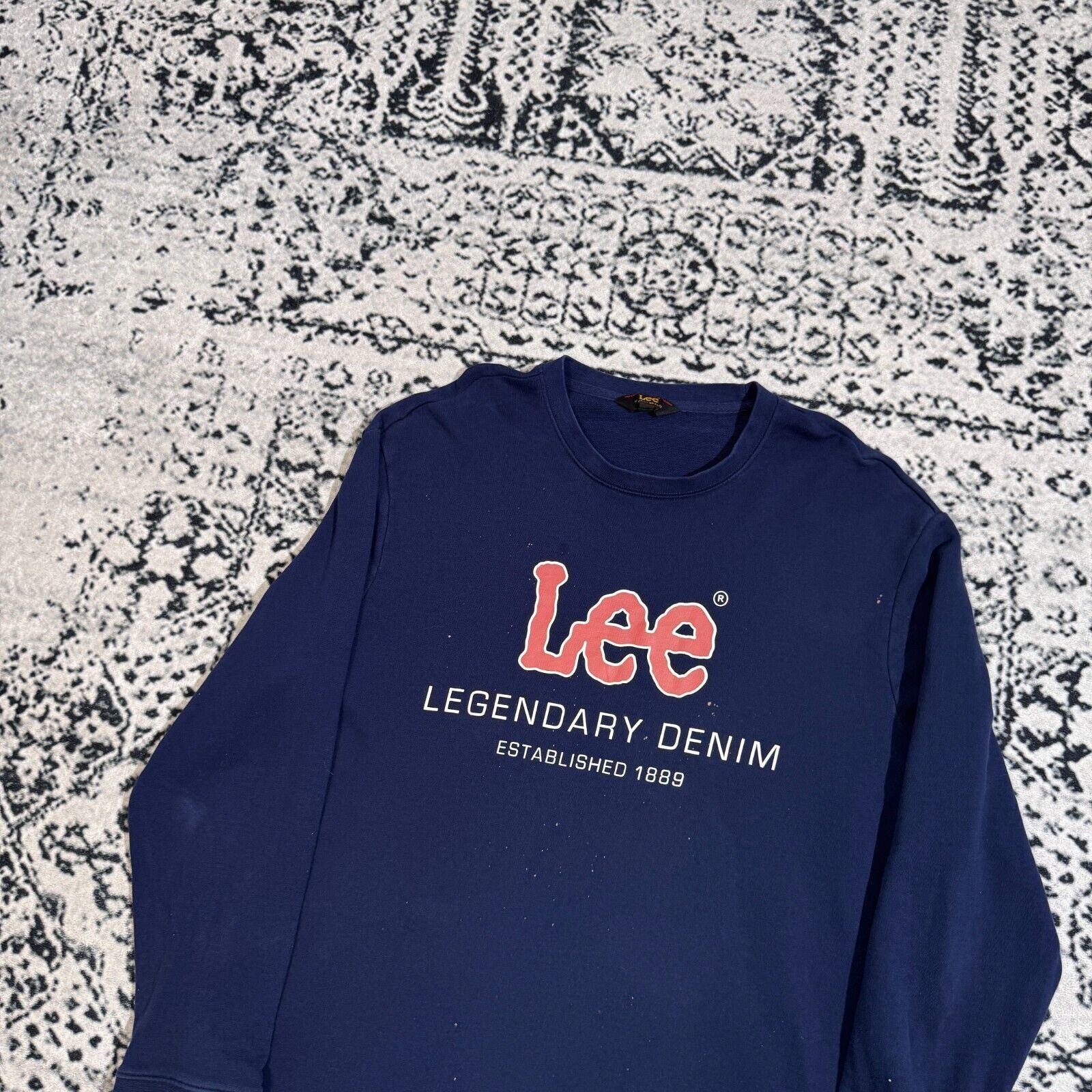 Lee × Vintage Lee Unisex Navy Cotton Sweatshirt Size XL USA Blank Y2K Size US XL / EU 56 / 4 - 6 Thumbnail