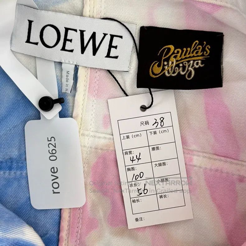 Loewe Loewe Asymmetrical Color-blocked Tie-dye Denim Jacket Size XS / US 0-2 / IT 36-38 - 3 Thumbnail