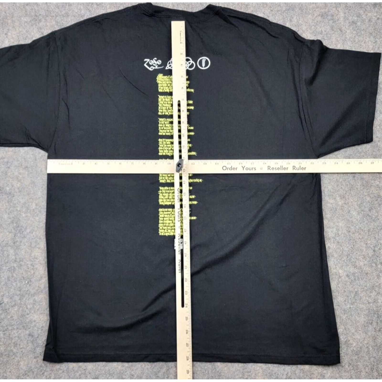 Hanes Led Zeppelin Shirt Adult XL Black Stairway To Heaven Zoso Lyrics On Back 2005 Size US XL / EU 56 / 4 - 7 Thumbnail