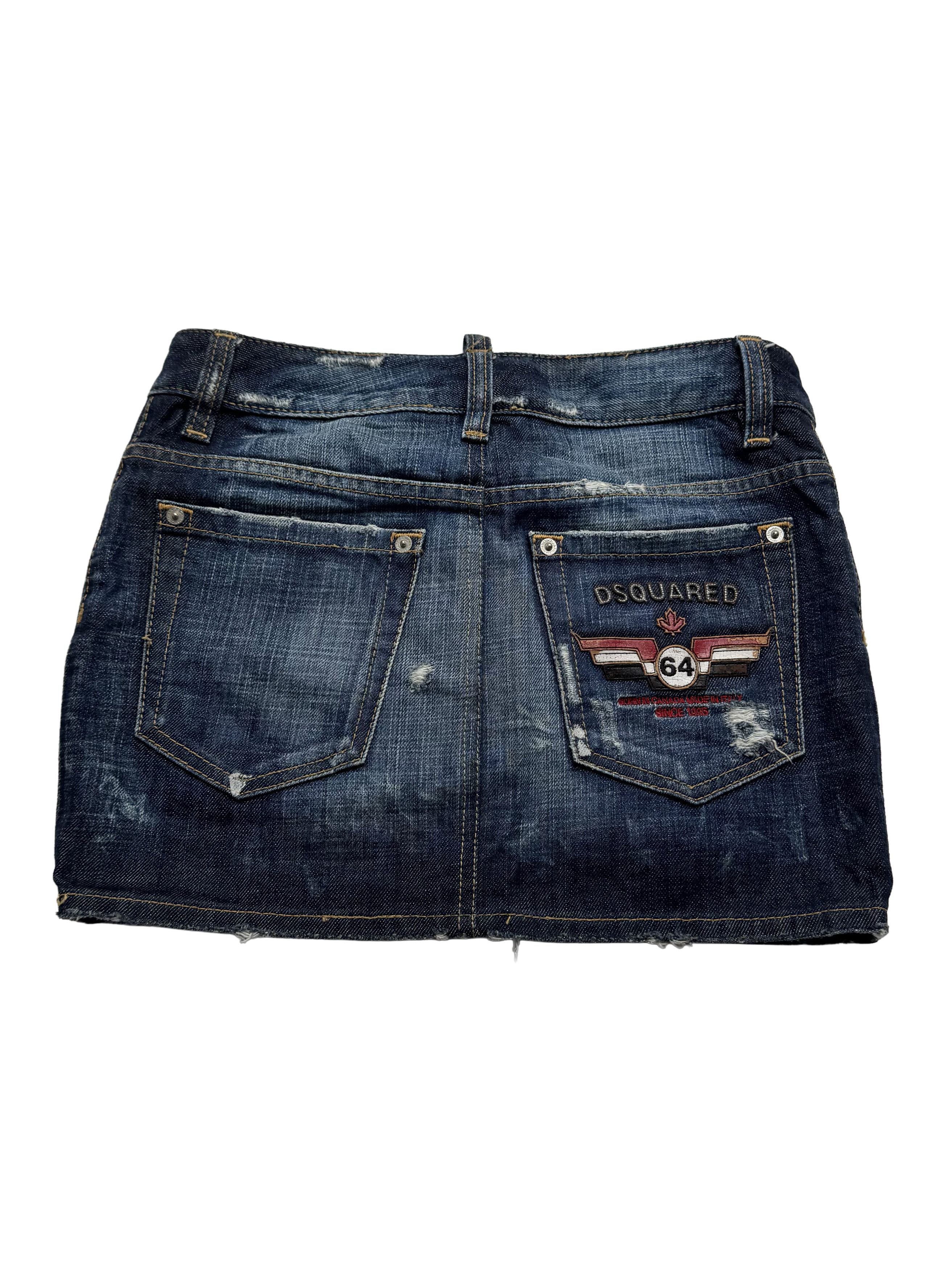 Dsquared2 Dsquared2 Vintage Denim Mini Skirt Low Rise Distressed Y2K Size 27" / US 4 / IT 40 - 10 Thumbnail