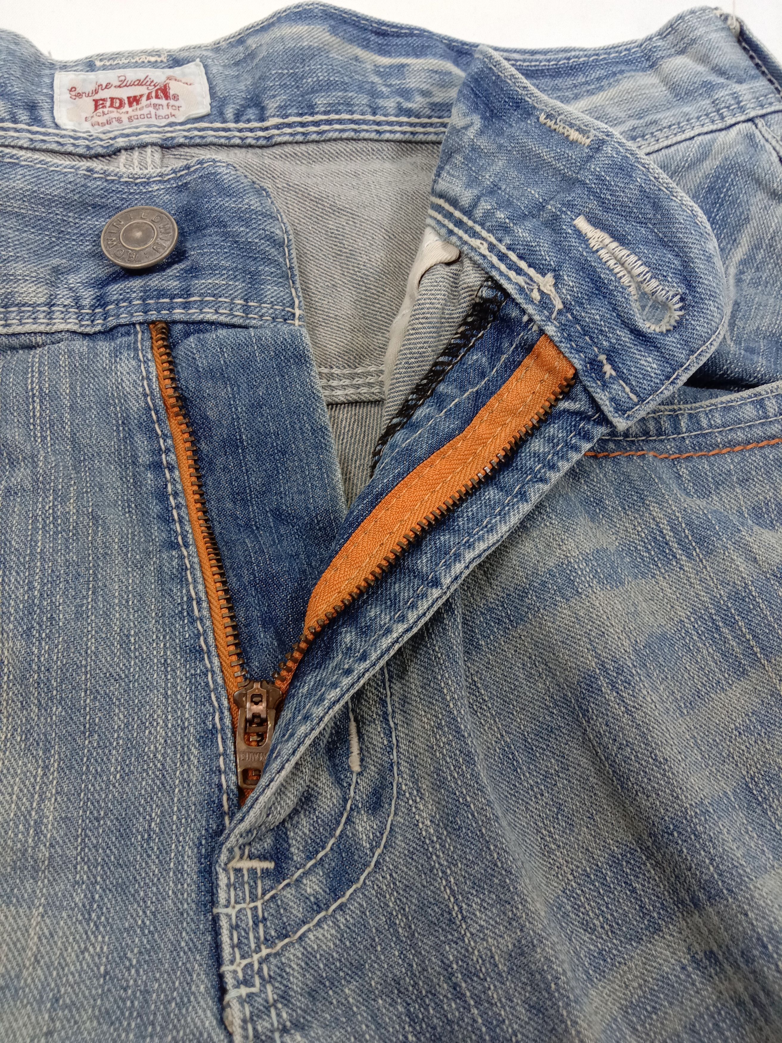 Edwin Vintage Edwin XV Buckle Back Patched Flare Jeans Size US 34 / EU 50 - 9 Thumbnail