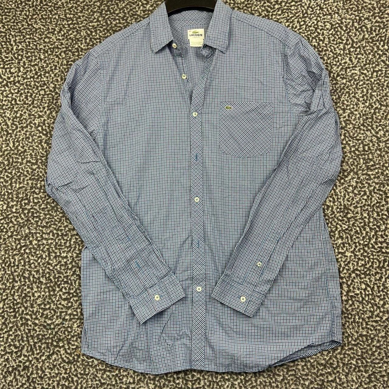 Lacoste Lacoste Button Up Shirt 40 Classic Fit Gingham Check Cotton Size US XXS / EU 40 - 1 Thumbnail