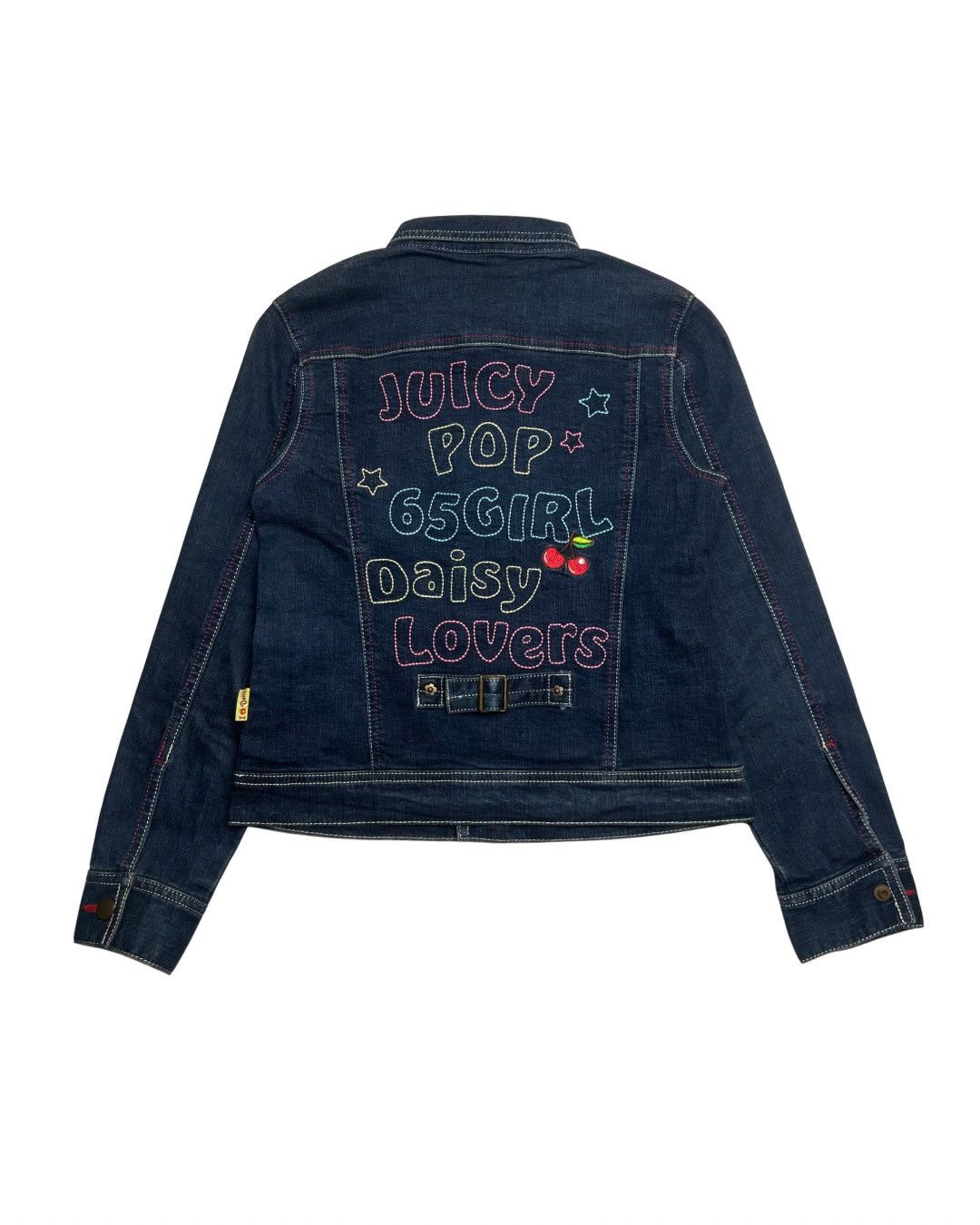 Japanese Brand Daisy Lovers Dark Wash Denim Jacket Size XS / US 0-2 / IT 36-38 - 3 Thumbnail