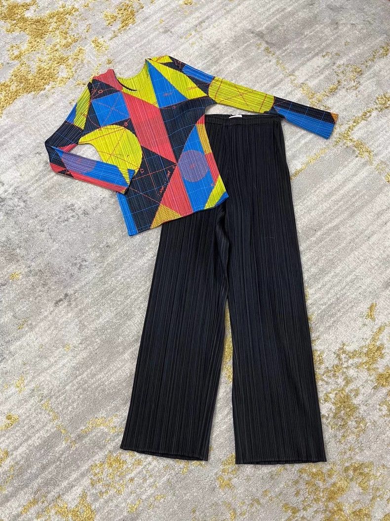 Issey Miyake Issey Miyake size:3 Yellow and blue geometric formula long Size M / US 6-8 / IT 42-44 - 2 Thumbnail