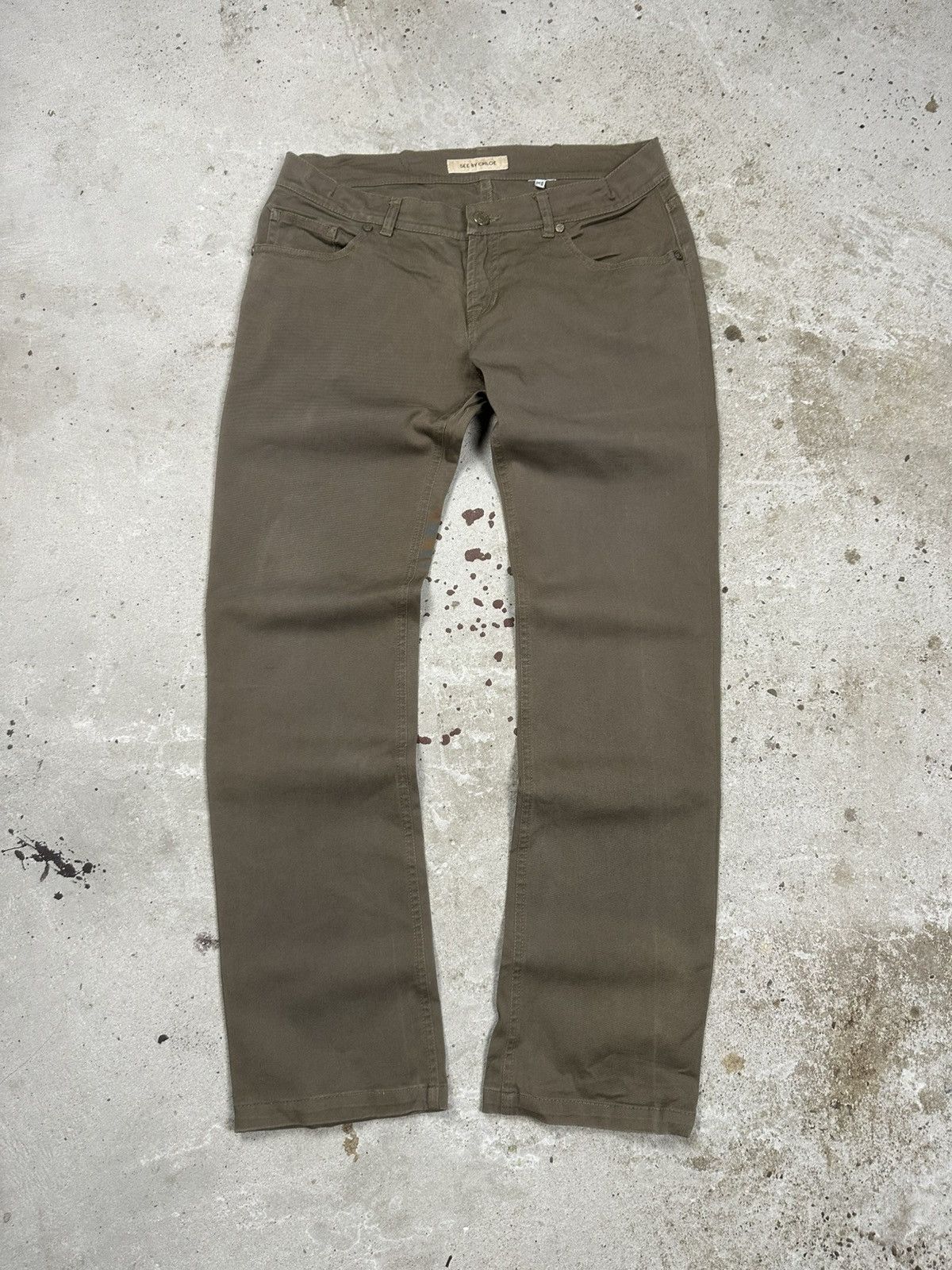 See by Chloe 2000s See by Chloe Brown Pants Trousers Size 29" - 2 Thumbnail
