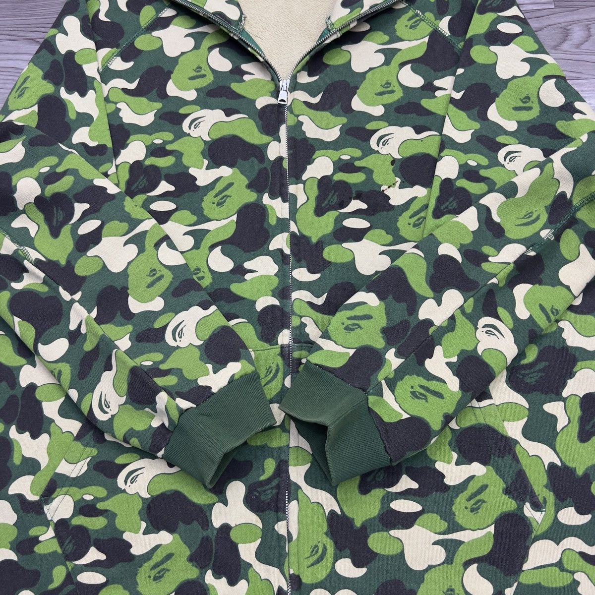 Bape Bape Camo Green Full Zip Up Hoodie Size US L / EU 52-54 / 3 - 17 Thumbnail