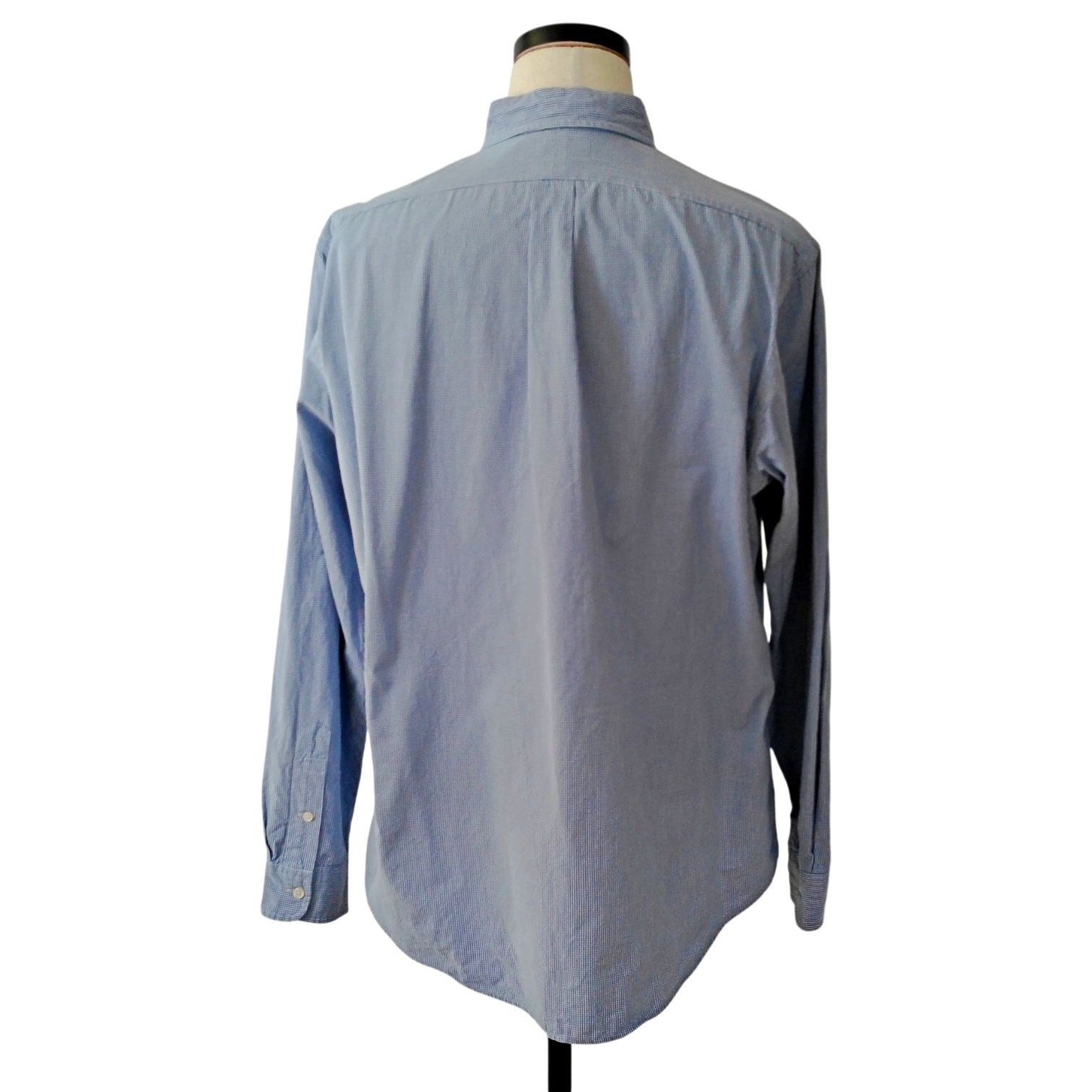 Ralph Lauren Ralph Lauren Custom Fit Blue Micro Checked Button Down Shirt Size US XL / EU 56 / 4 - 2 Thumbnail