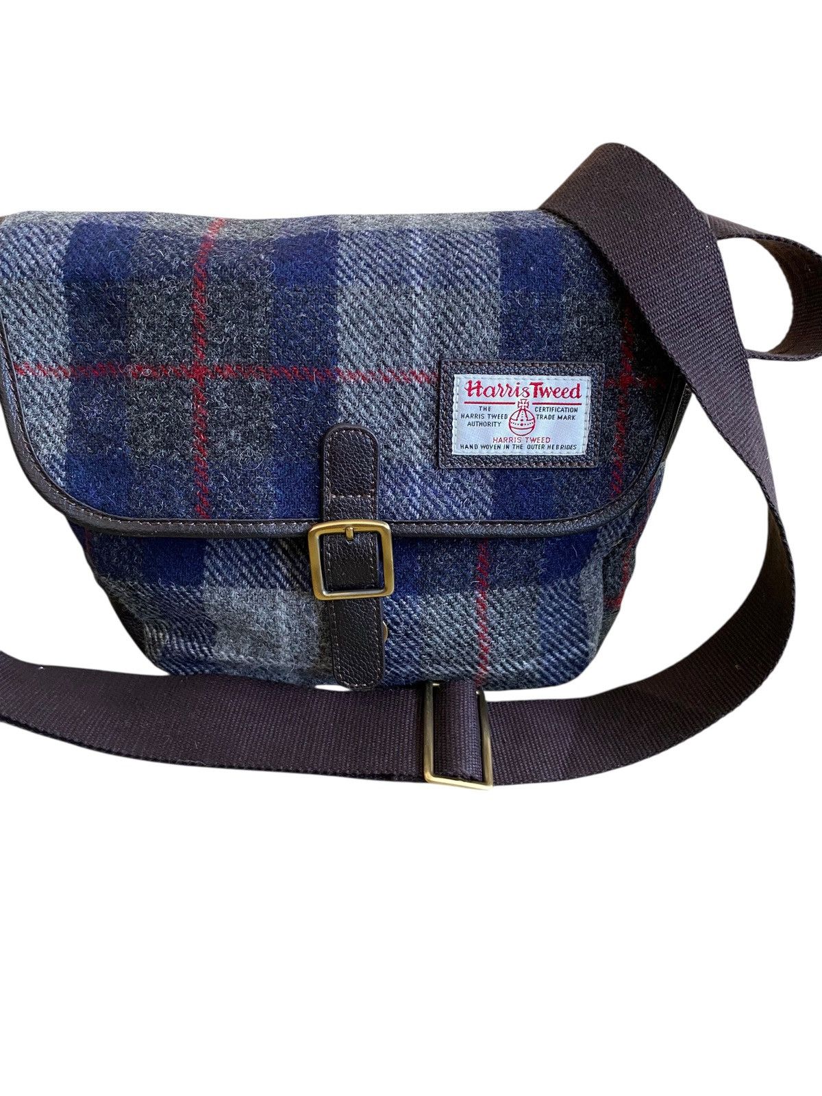 Harris Tweed Rare Vintage Brand Harris Tweed Checkered Sling Bag 1990s Size ONE SIZE - 3 Thumbnail