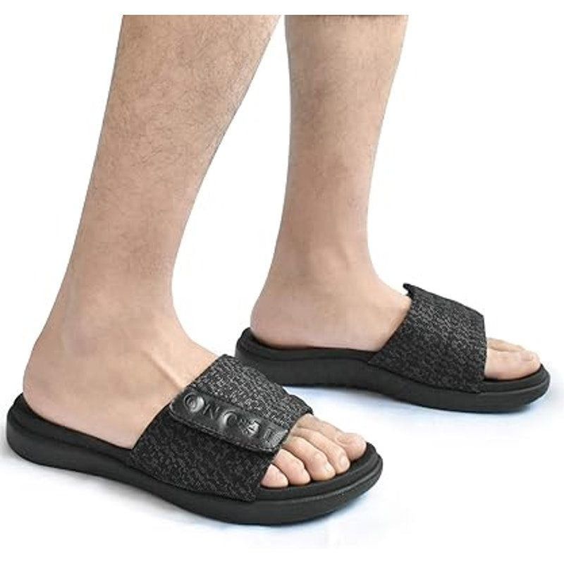 Other Oncai Men's 11 Black Gray Adjustable Strap Slide Sandals Size US 11 / EU 44 - 6 Thumbnail