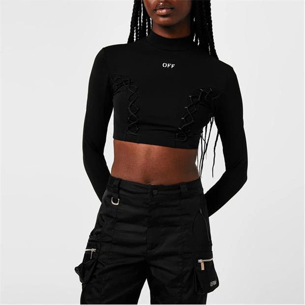 Off-White o1g2r1mq1224 Crop Top in Black Size XXS / US 00 / IT 34 - 3 Thumbnail