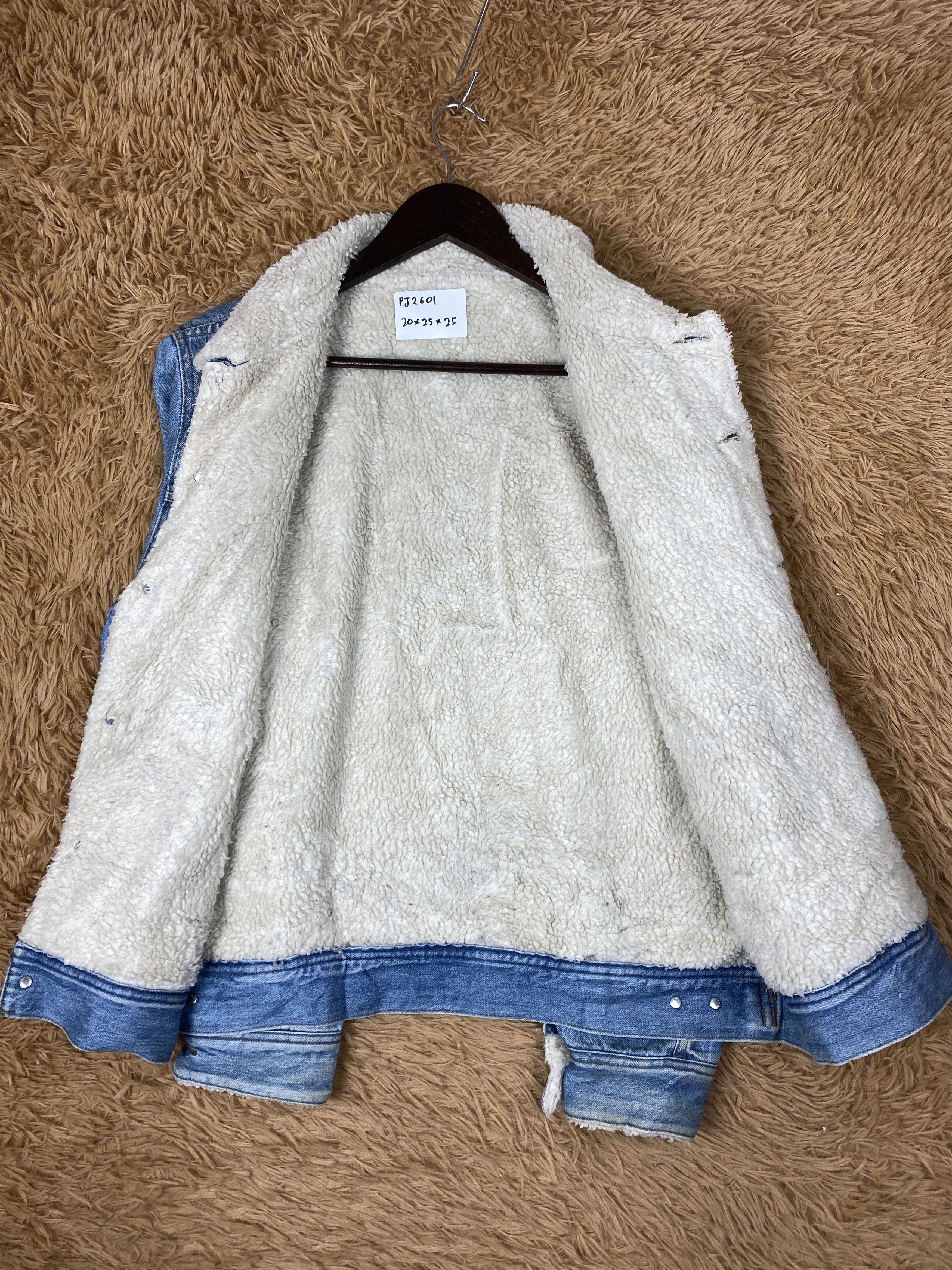 GU Vintage GU Sherpa Lining Blue Denim Jacket PJ2601 Size US M / EU 48-50 / 2 - 9 Thumbnail