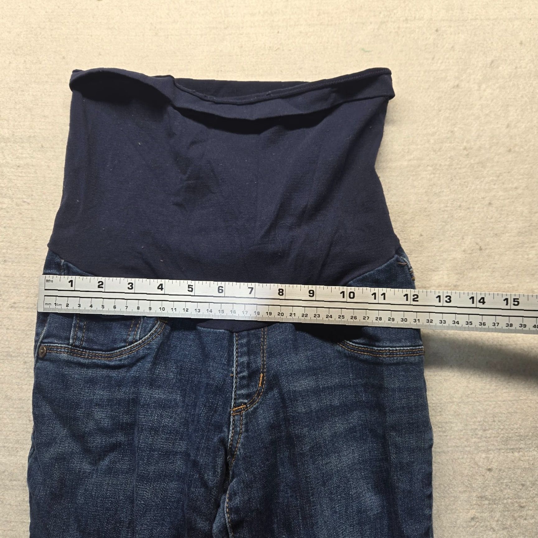 Vintage Indigo Blue Jeans Women's PS Maternity Adult Indigo Blue Full Panel Jeans PS Petite Women Mens? Size 28" / US 6 / IT 42 - 4 Thumbnail