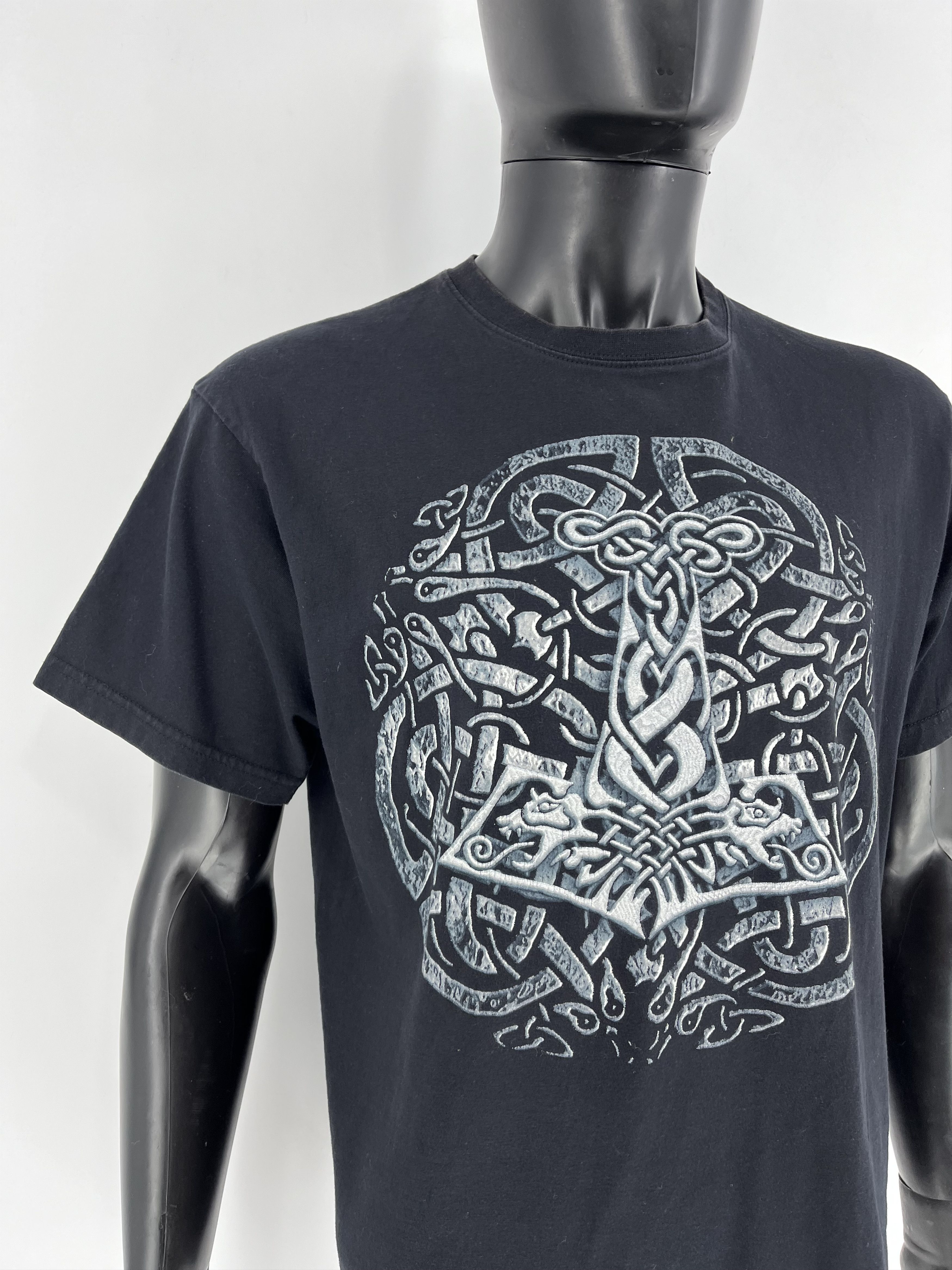 Vintage Vintage Y2k Washed AvantGarde Tribal Tee Streetwear Size US L / EU 52-54 / 3 - 6 Thumbnail