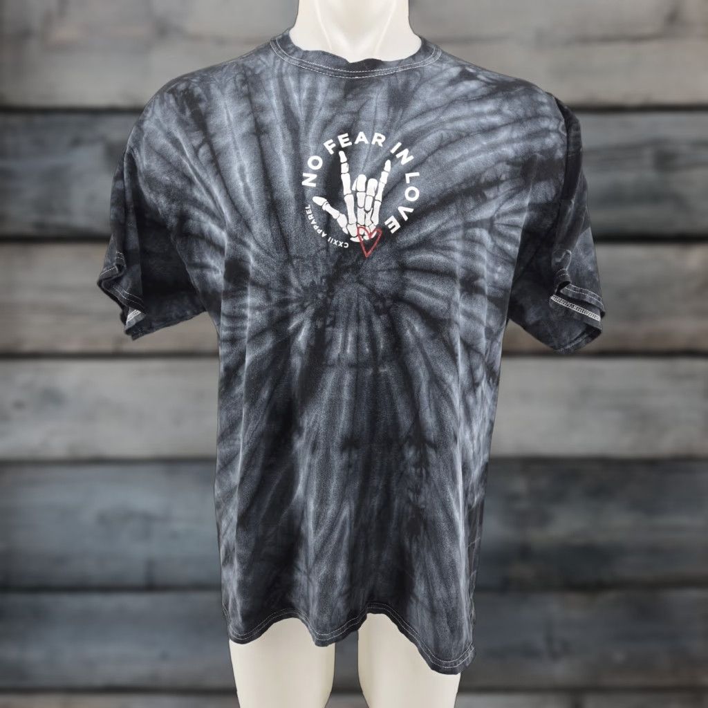 No Fear CXXII There Is No Fear in Love Perfect Love Drives Out Fear John 4:18 Tie Dye Shirt XL Multicolor Short Sleeve T-Shirt Adults Mens Size US XL / EU 56 / 4 - 1 Thumbnail