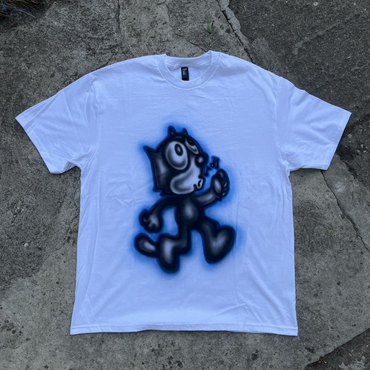 Band Tees × Vintage Custom Tshirt Felix The Cat Airbrush Size US L / EU 52-54 / 3 - 1 Thumbnail