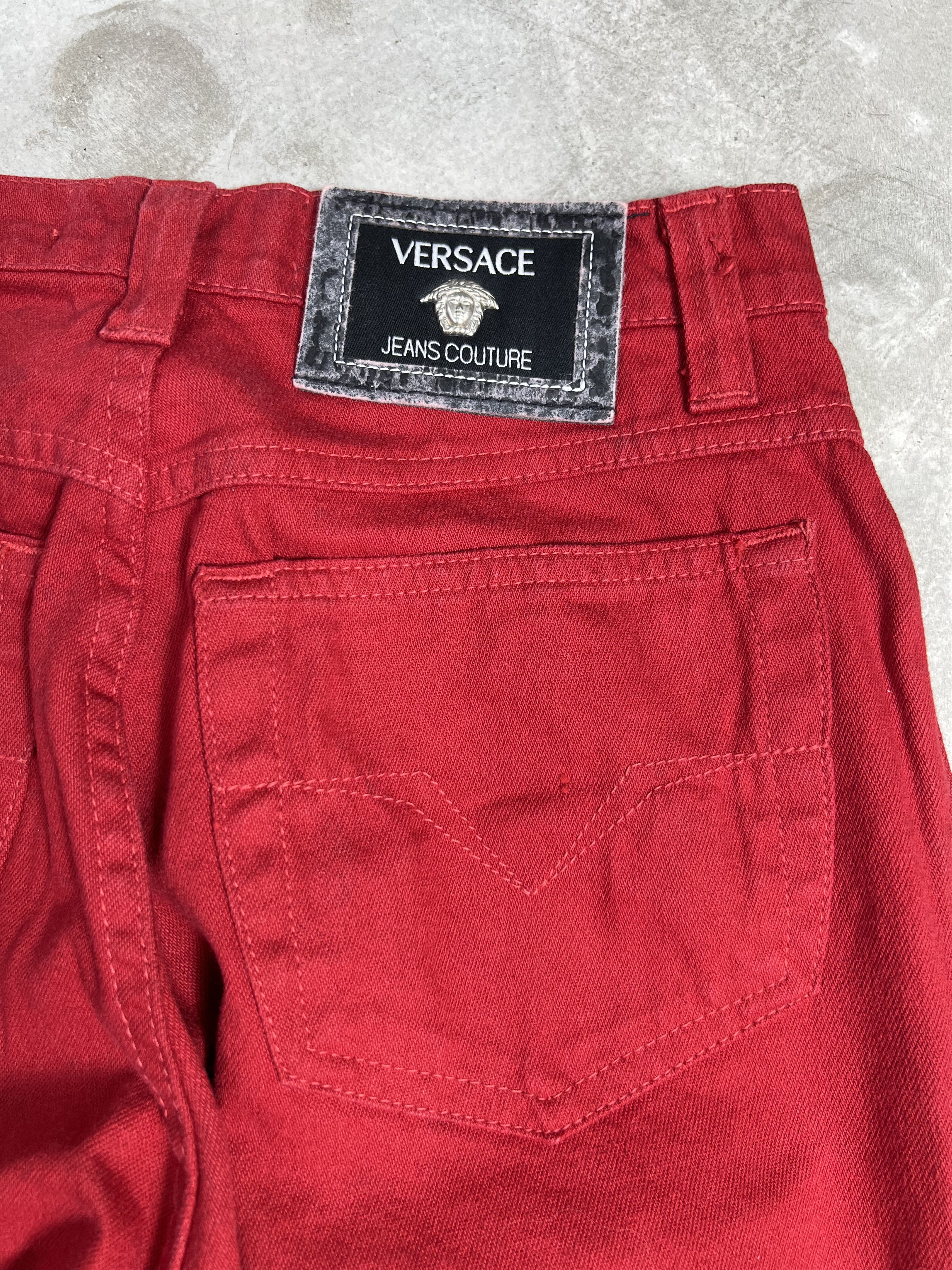 Versace Jeans Couture VERSACE Jeans Couture Red Denim GTMPT379 Size 26" / US 2 / IT 38 - 2 Thumbnail