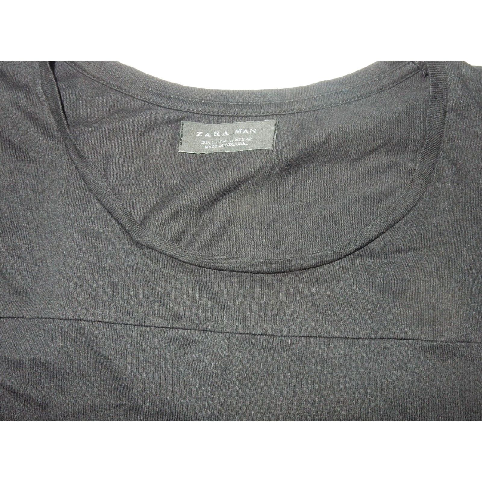 Zara VINTAGE Zara Men's T-Shirt Short Sleeve Size L Black Cotton Clothing Portugal Size US L / EU 52-54 / 3 - 7 Thumbnail