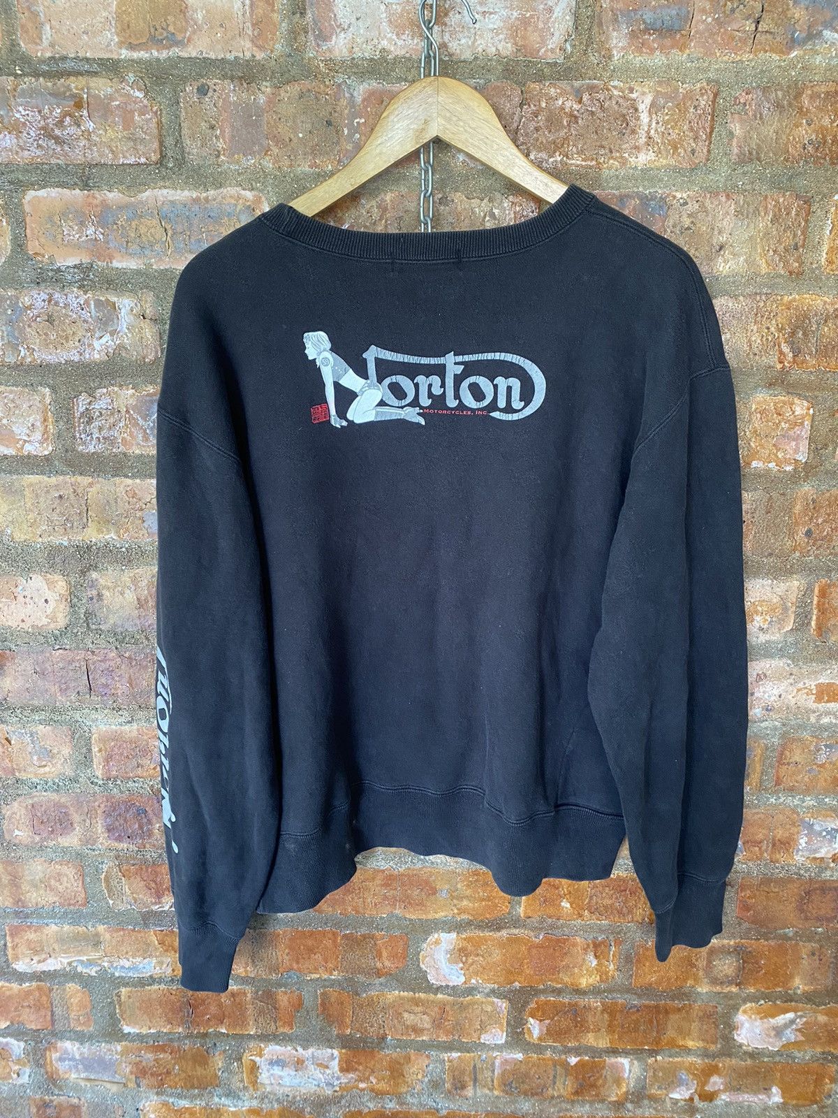 Japanese Brand Vtg Norton Pin up girl sex logo Rare Size US M / EU 48-50 / 2 - 3 Thumbnail
