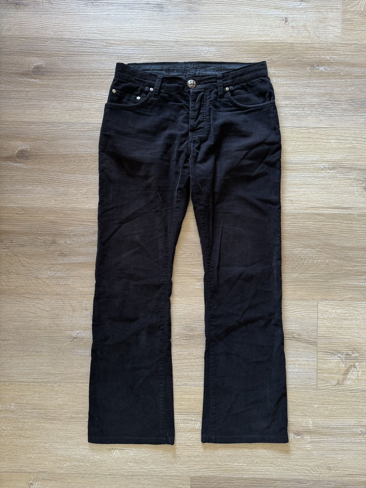 Image of Chrome Hearts Corduroy Pants in Black, Men's (Size 31)