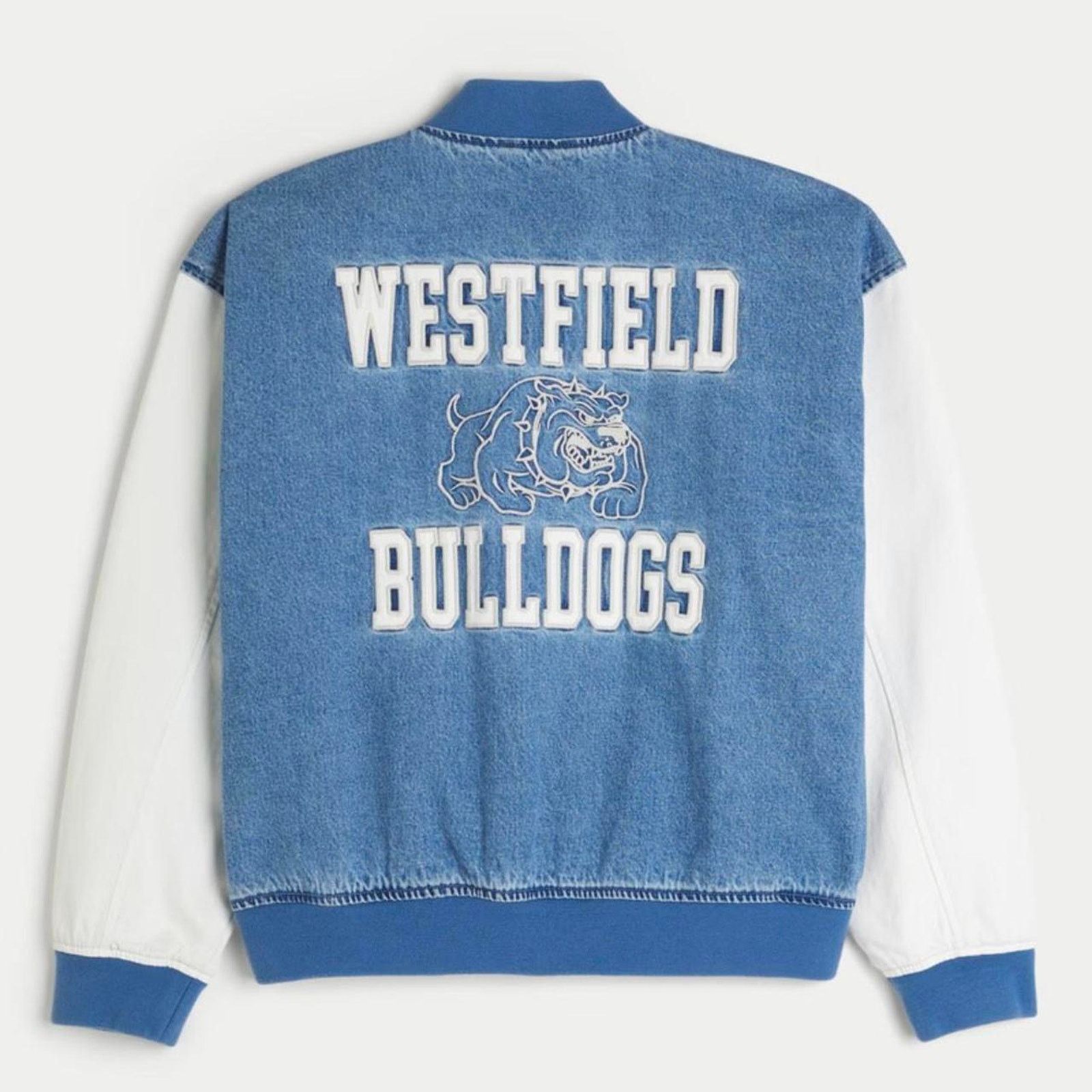 Hollister Westfield bulldogs denim bomber jacket Size US XS / EU 42 / 0 - 2 Thumbnail