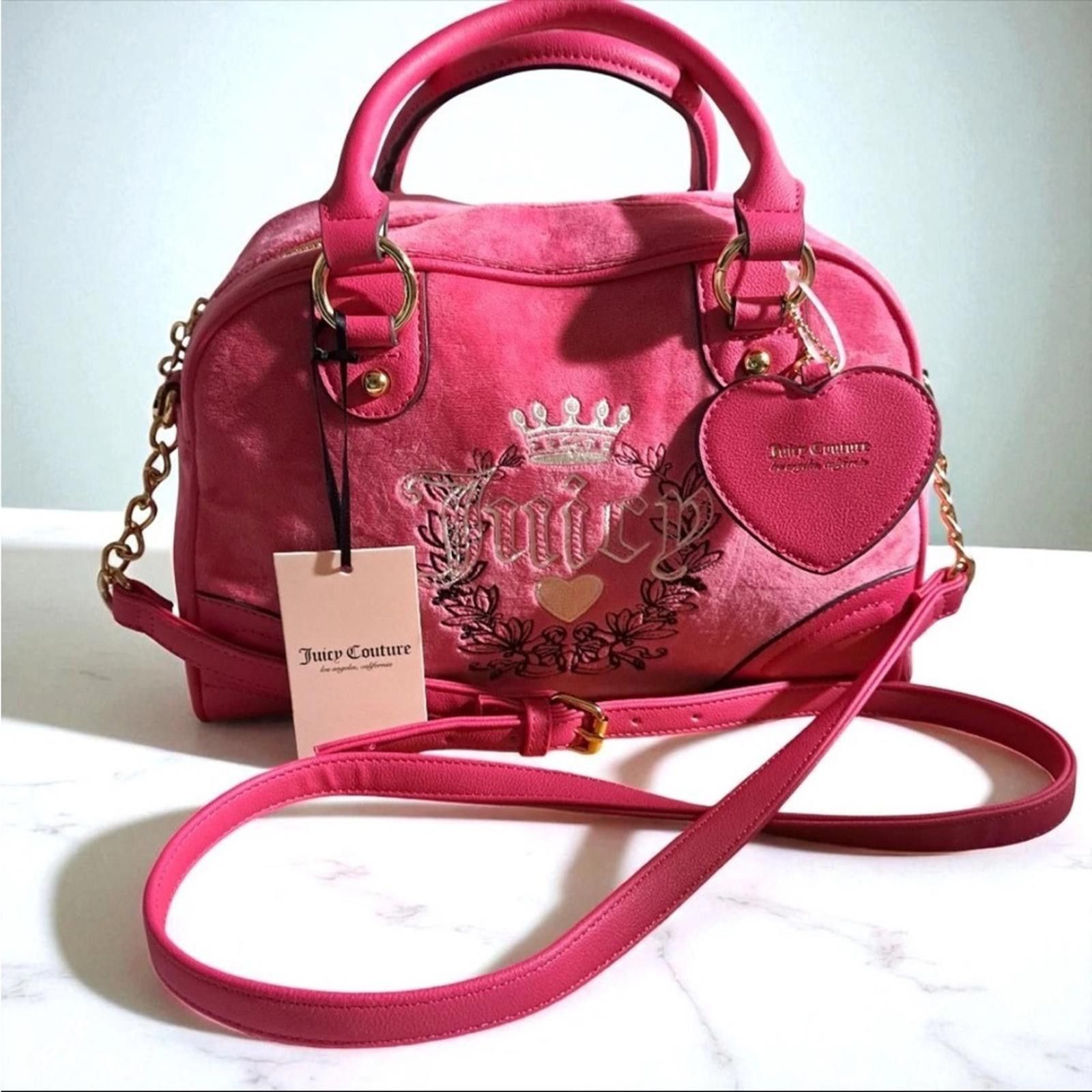 Juicy Couture Jeans Juicy Couture Bowler Bag in Fuchsia with Gold Accents Size ONE SIZE - 1 Thumbnail