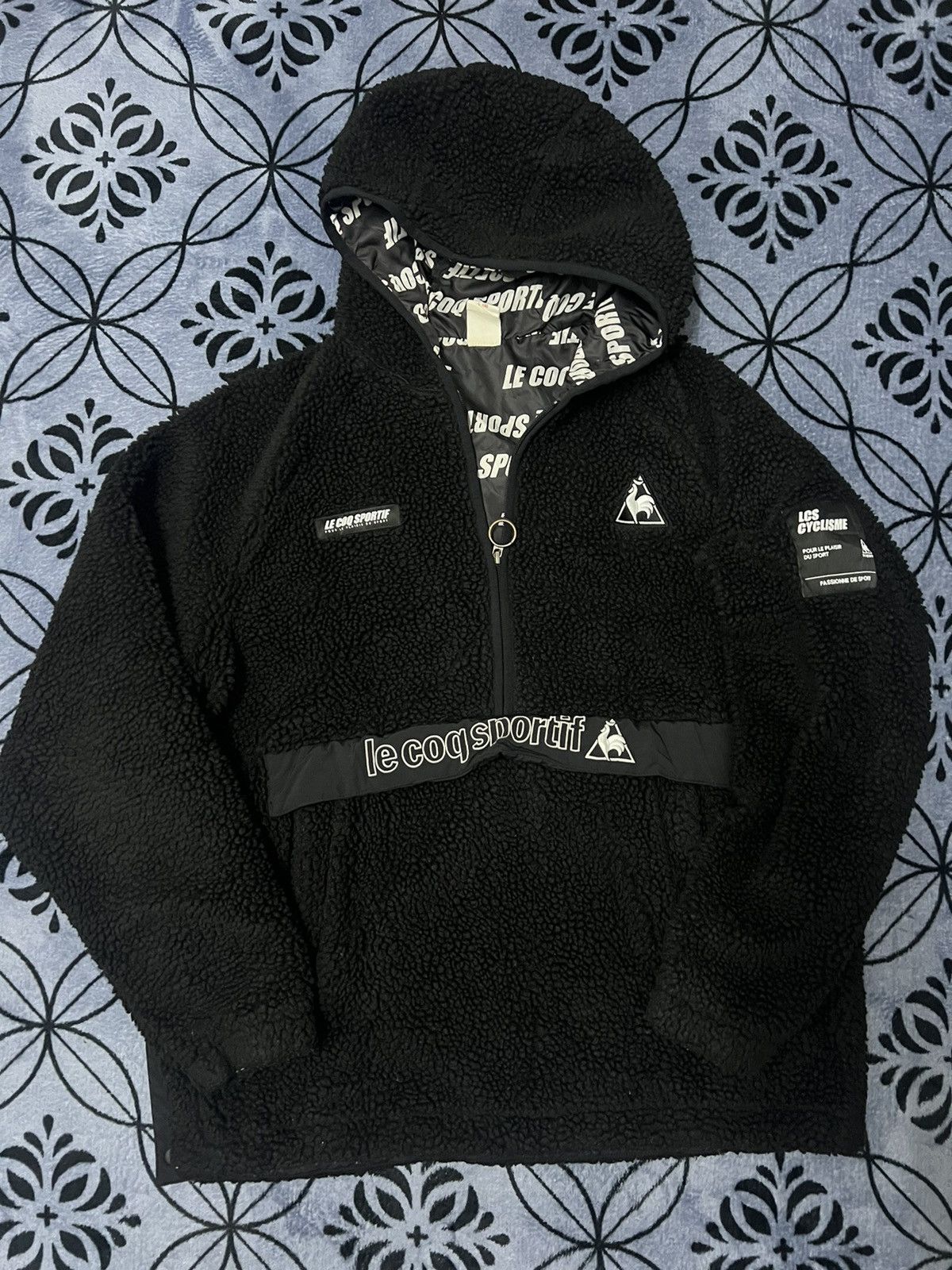 Le Coq Sportif × Vintage Le Coq Sportif - Hoodie Fleece sweatshirt Size US L / EU 52-54 / 3 - 1 Thumbnail