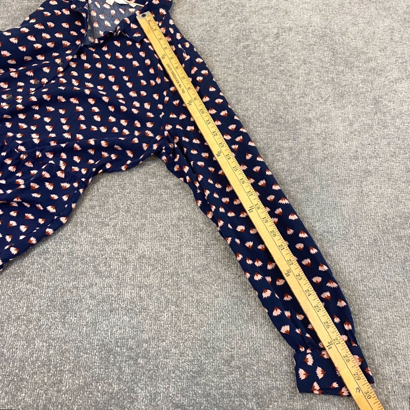 Boden Boden Mini Dress Womens US 14R Navy Blue Floral Long Sleeve Viscose Button Short Size XL / US 12-14 / IT 48-50 - 6 Thumbnail