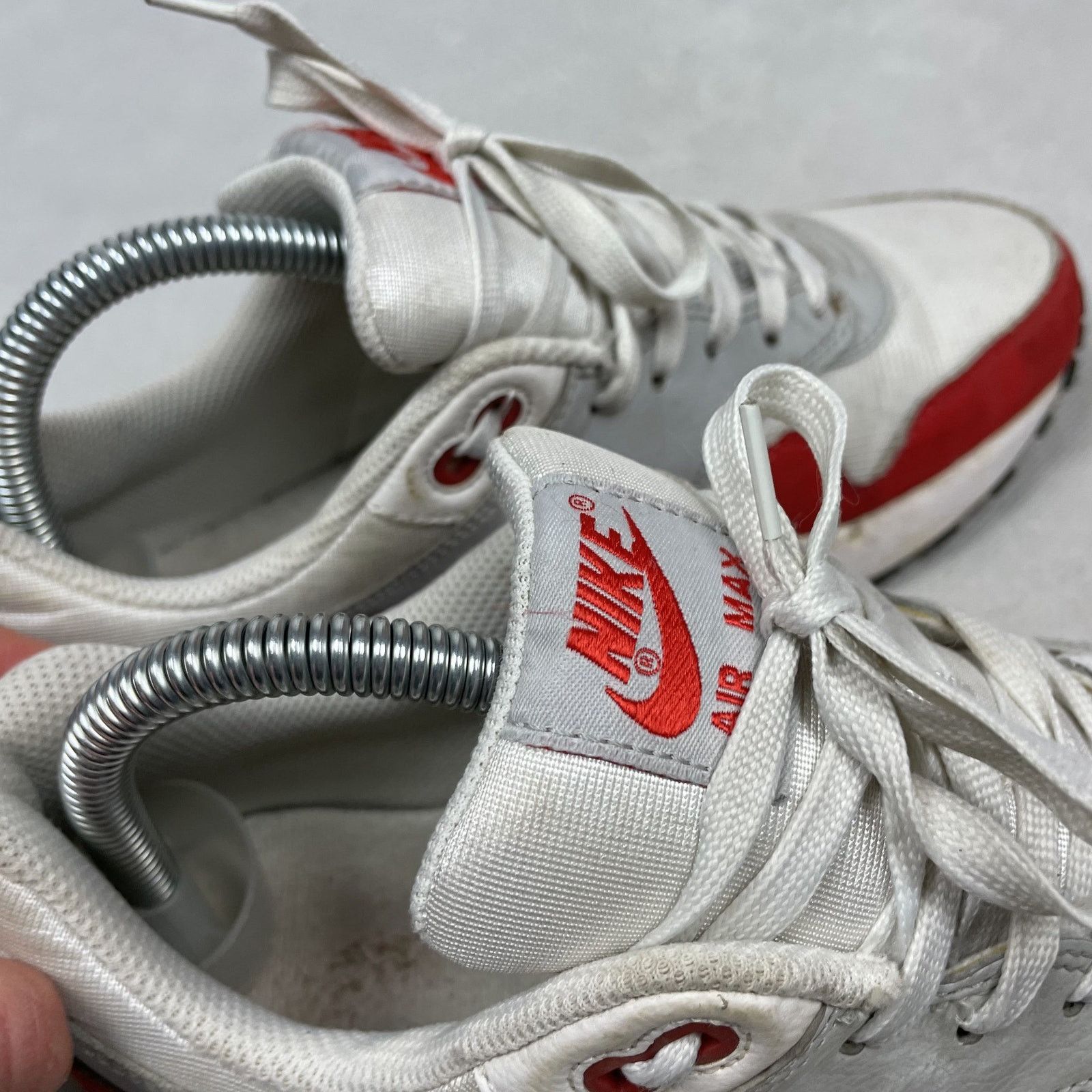 Nike Nike Air Max 1 (GS) 555766-101 White Red Sneakers Shoes 6.5Y Size US 6 / EU 39 - 8 Thumbnail