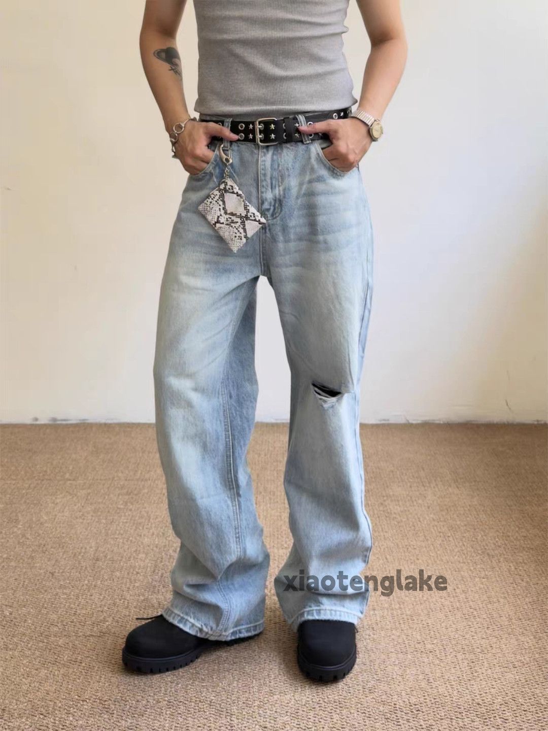 Jean xz Balenciaga rickowens style ripped flared faded jeans Size US 30 / EU 46 - 6 Thumbnail