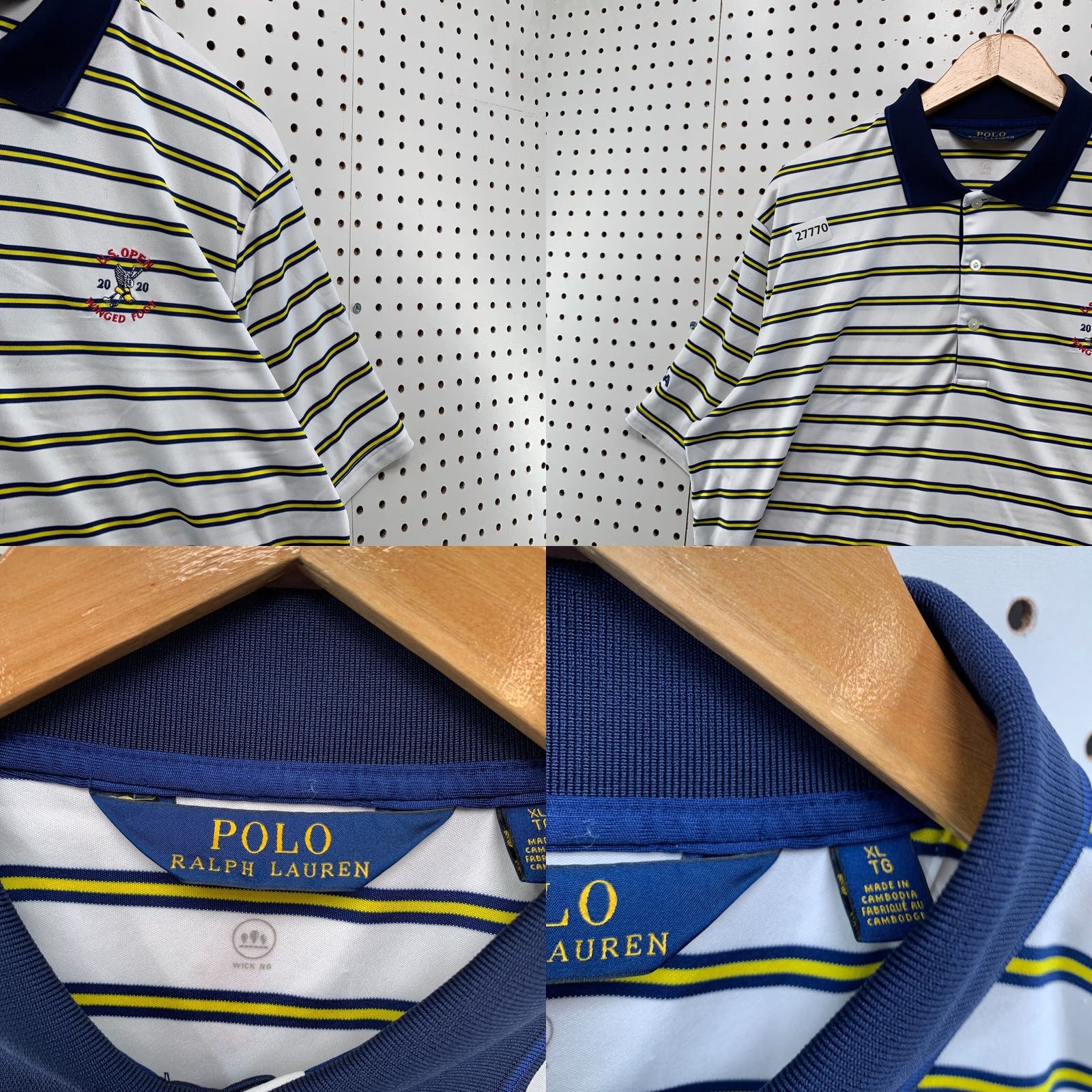 Polo Ralph Lauren Polo Ralph Lauren Performance Shirt XL White Yellow US OPEN Men's Collared Size US XL / EU 56 / 4 - 8 Thumbnail