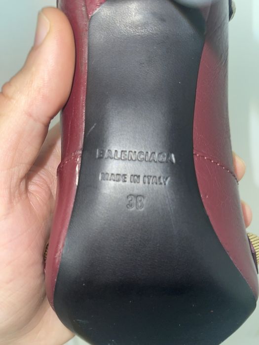 Balenciaga Cagole heels burgundy | Grailed