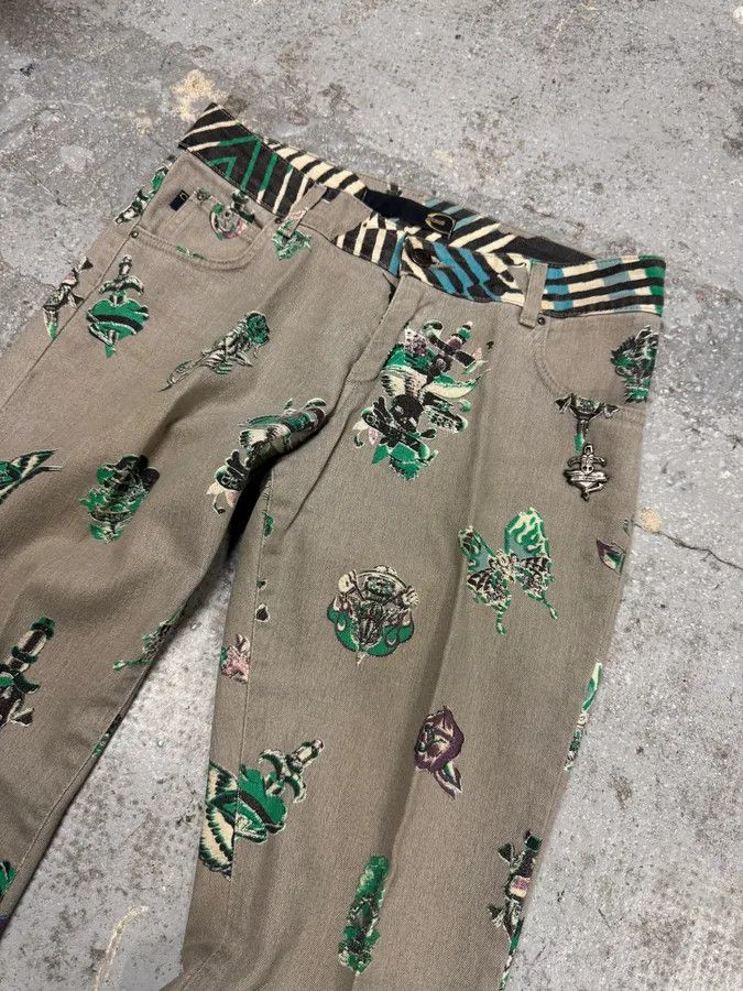 Just Cavalli × Vintage AW2004 Cavalli Grey Eagle Snake Battle Pants Size US 39 - 5 Thumbnail