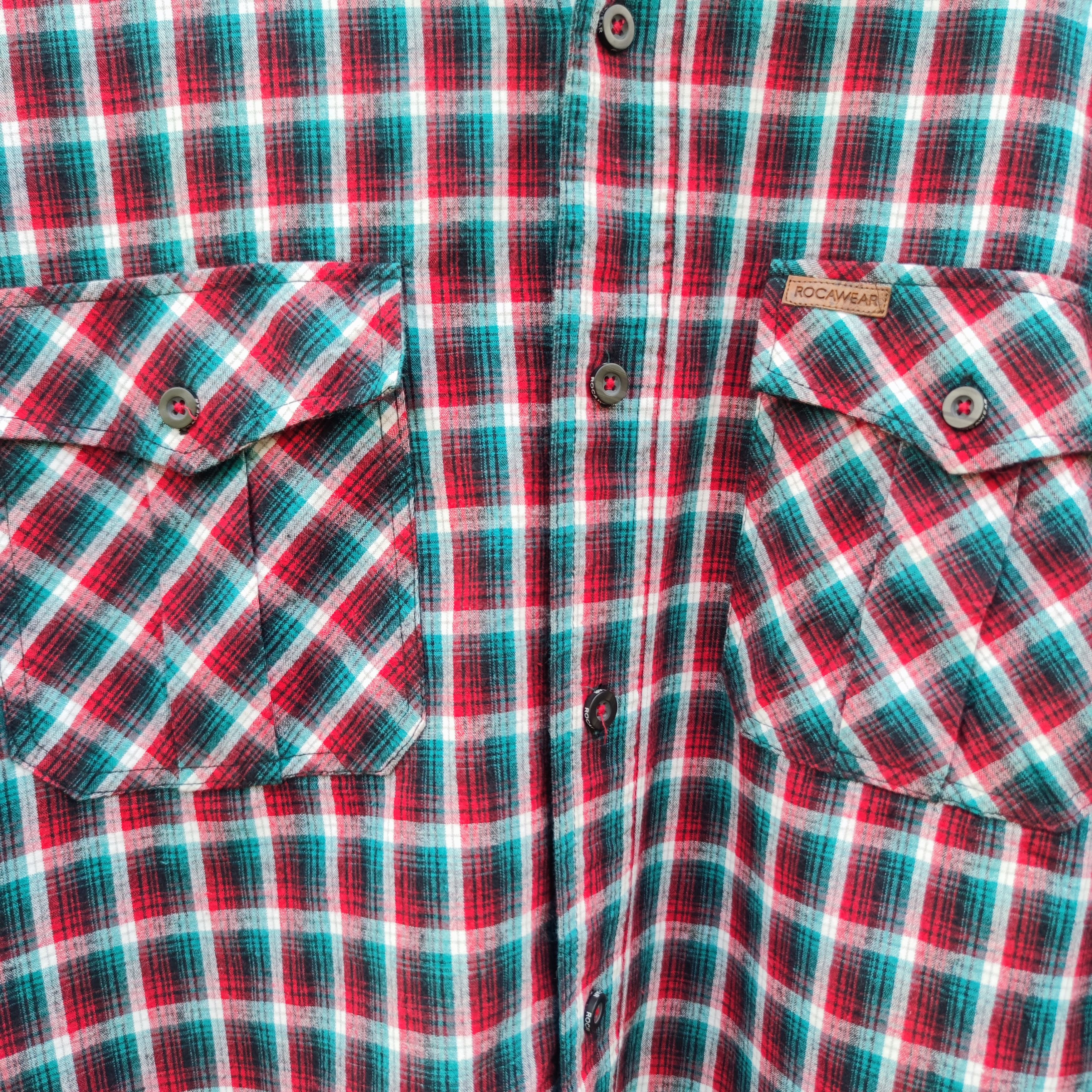Rocawear Rocawear Classic Red Blue Plaid Nostrand Ave Work Shirt Size US XL / EU 56 / 4 - 5 Thumbnail