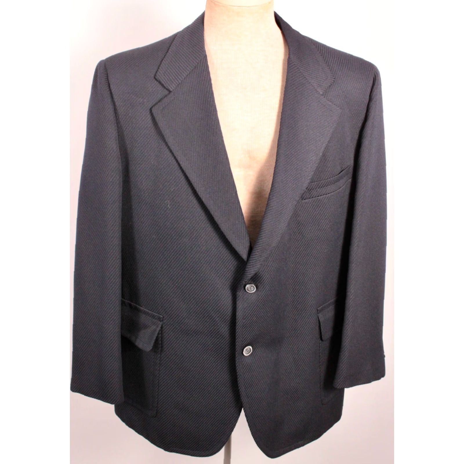 Vintage VINTAGE Mens VTG 70s 2 PC Navy Blue Polyester Leisure Suit Sz L 1970s Disco Cricketeer Size 42R - 3 Thumbnail
