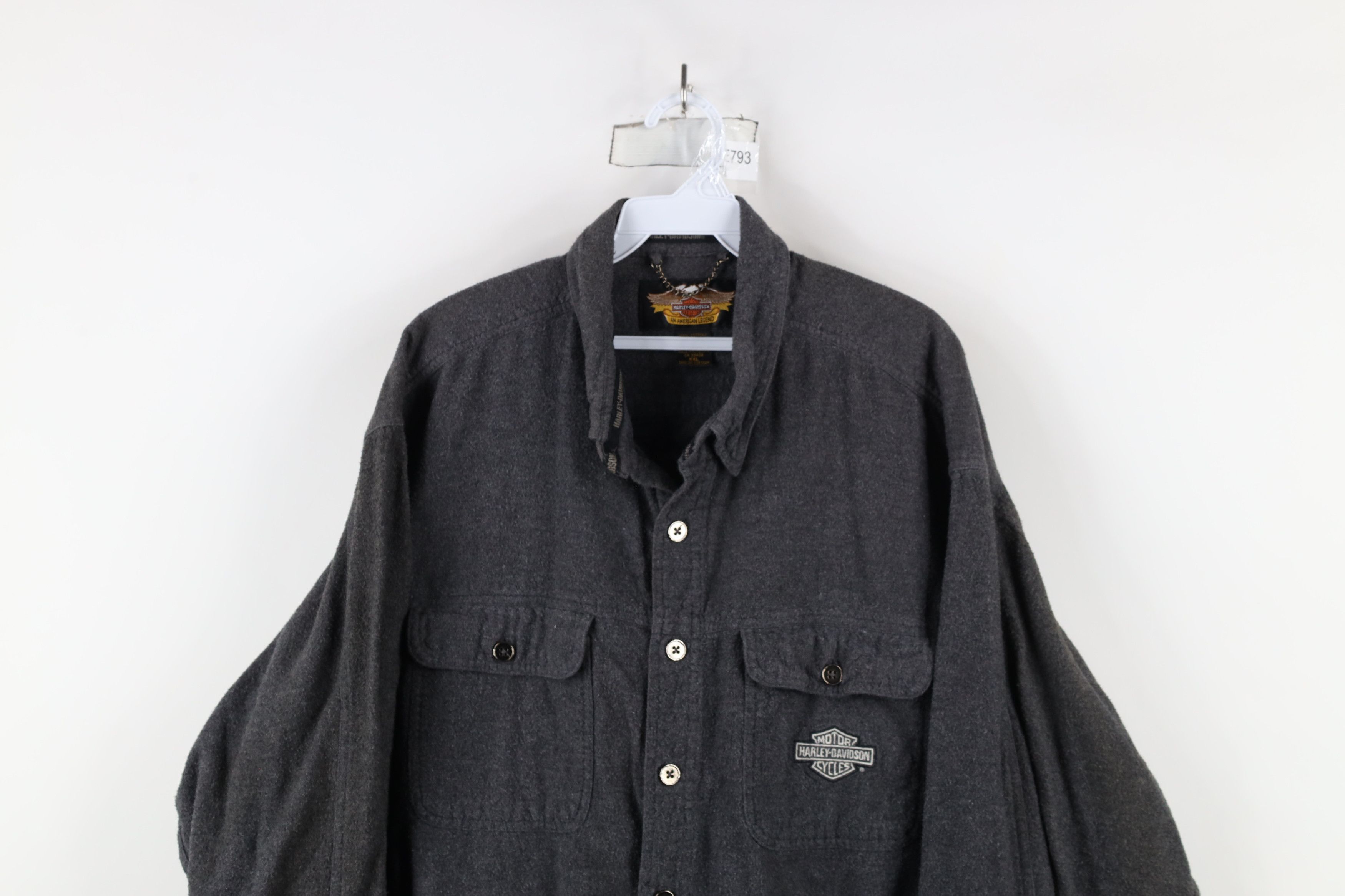 Harley Davidson × Vintage Vintage 90s Harley Davidson Spell Chamois Cloth Button Shirt Size US XXL / EU 58 / 5 - 2 Thumbnail