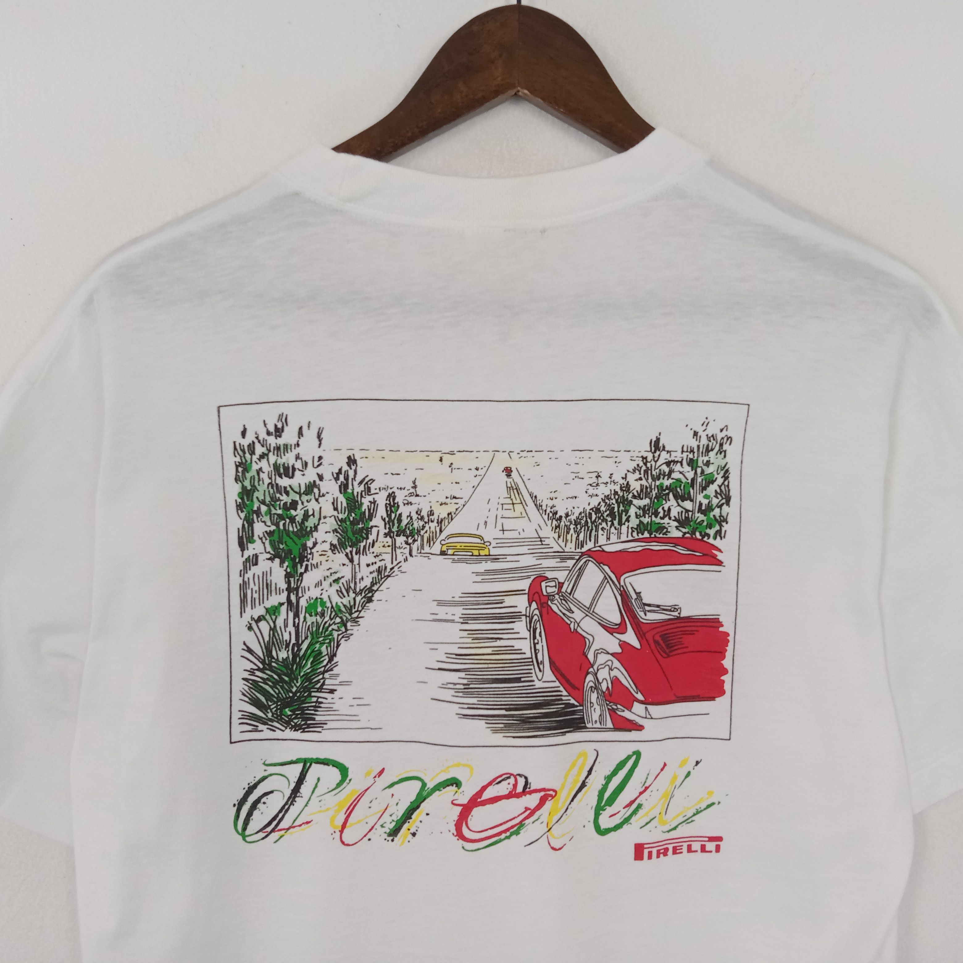 Vintage Vintage Porche Pirelli Racing Tshirt Size US M / EU 48-50 / 2 - 2 Thumbnail