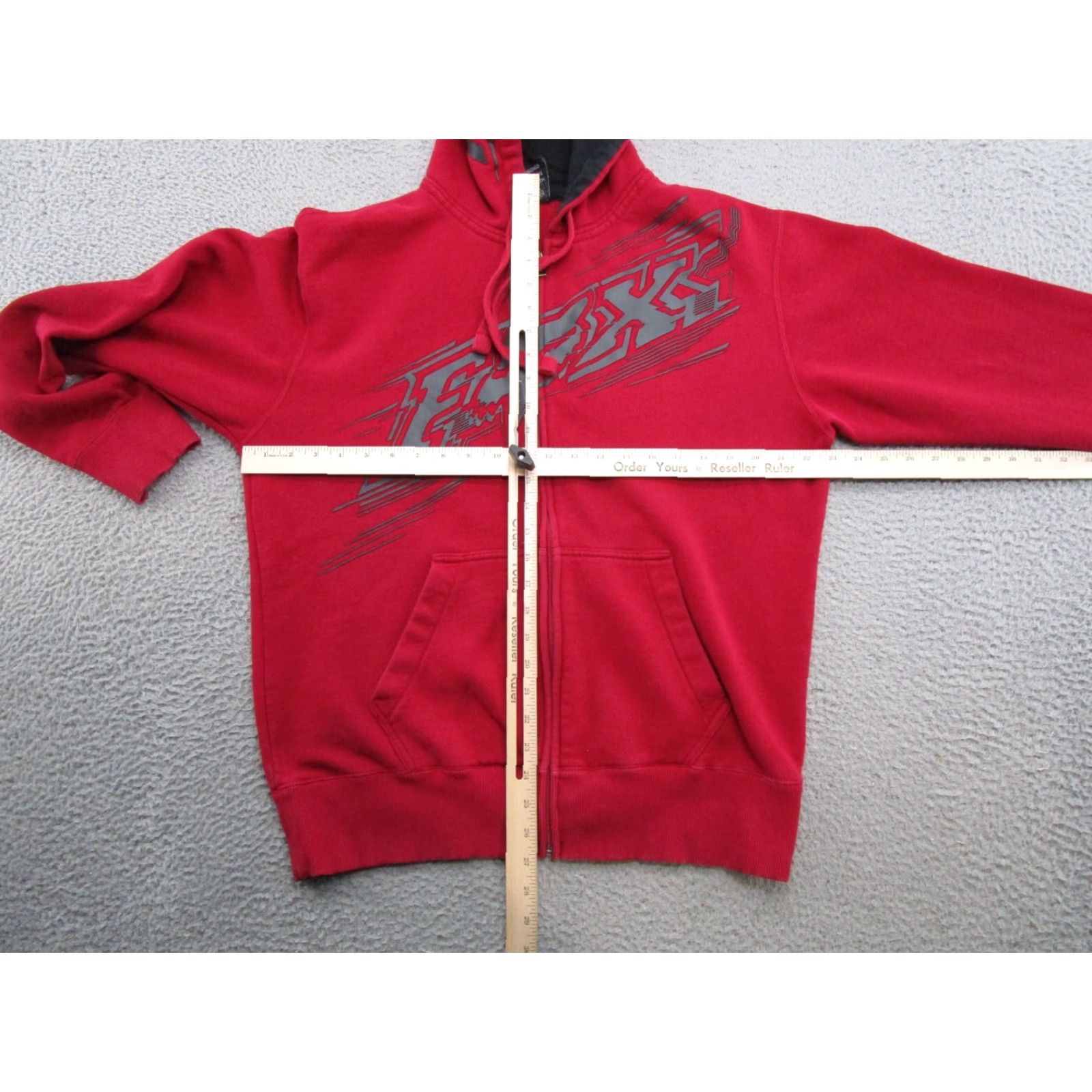 CO VTG Fox Hoodie Full Zip Red Heavy Moto Sweatshirt L Men Size US L / EU 52-54 / 3 - 7 Thumbnail