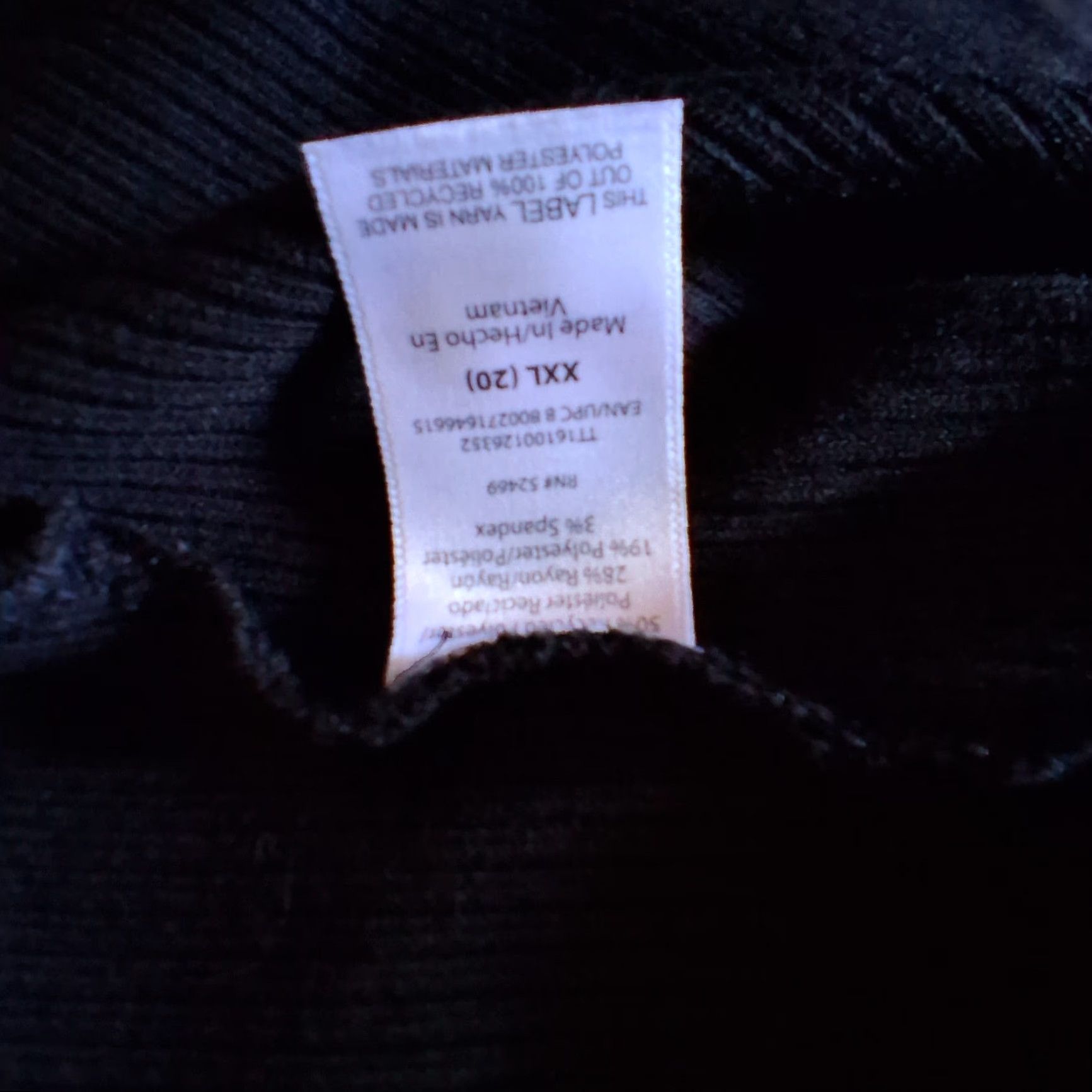 Vintage Time And Tru Dress Plus Size 2XL Black Ribbed Knit Short Sleeve T-Shirt Dress Womens Size 40" / US 18 - 5 Thumbnail